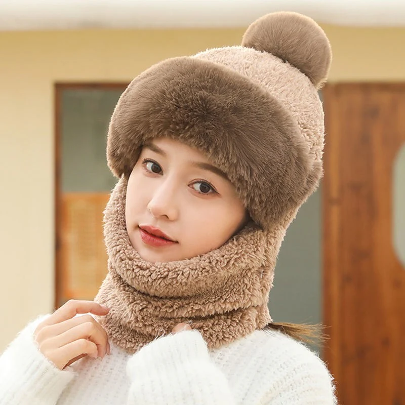 1 PCS Women's Warm Winter Home Daily Solid Polyester Casual Warm Casual Hat - Image 2