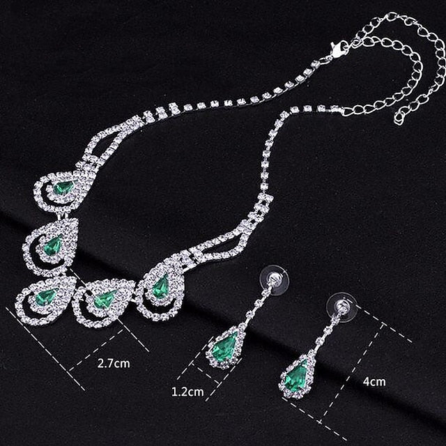 1 set Jewelry Set Drop Earrings For Women's Special Occasion Gemstone Pendant Necklace - Image 3