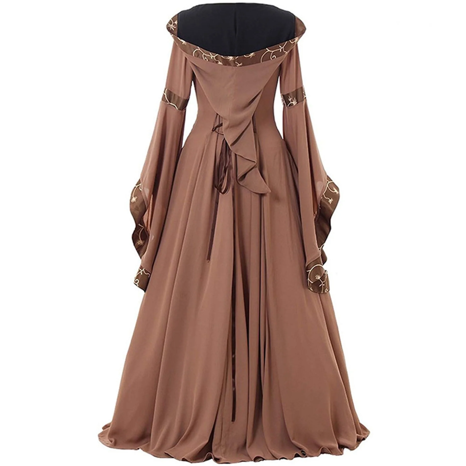 18th Century A-Line/Princess Square Neck Long Length Floor-Length Medieval Renaissance Celtic Fantasy Masquerade Party & Evening Dress - Image 2