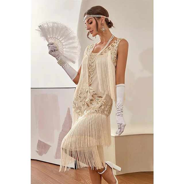 1920s The Great Gatsby Outfit Sheath/Column Scoop Sequins Vintage Dresses - Image 3