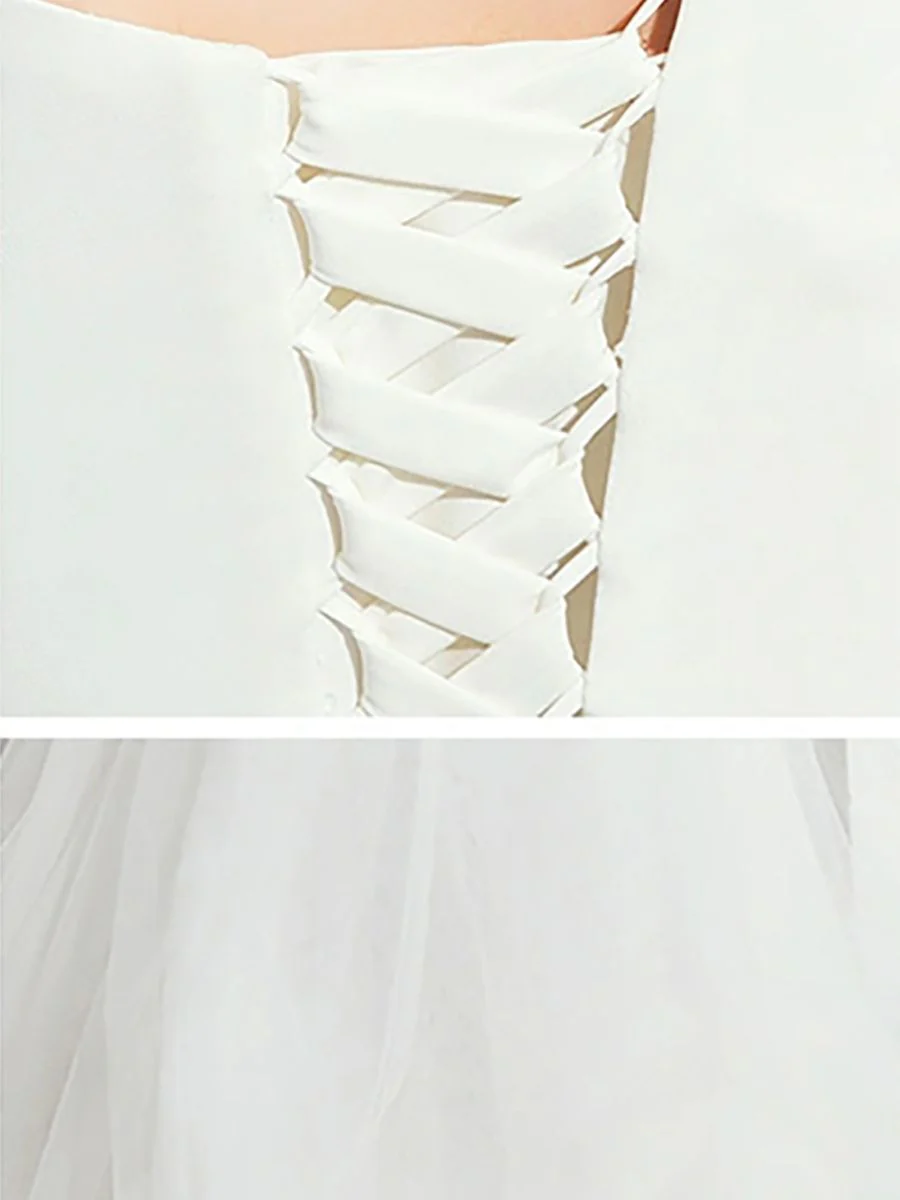 3/4 Sleeves One-Shoulder White Tulle Elegant Wedding Pant Suit Styles - Image 7
