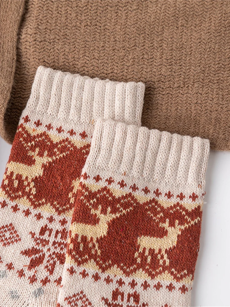 5PCS Women's Christmas Active Outdoor Elk Socks - Image 6