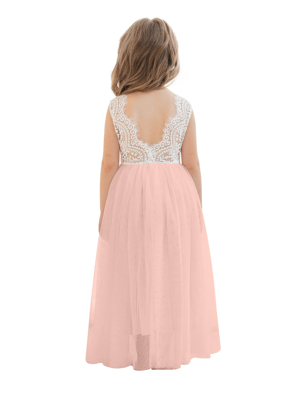 A-line Lace Tulle Ankle-length White Dress - Image 31