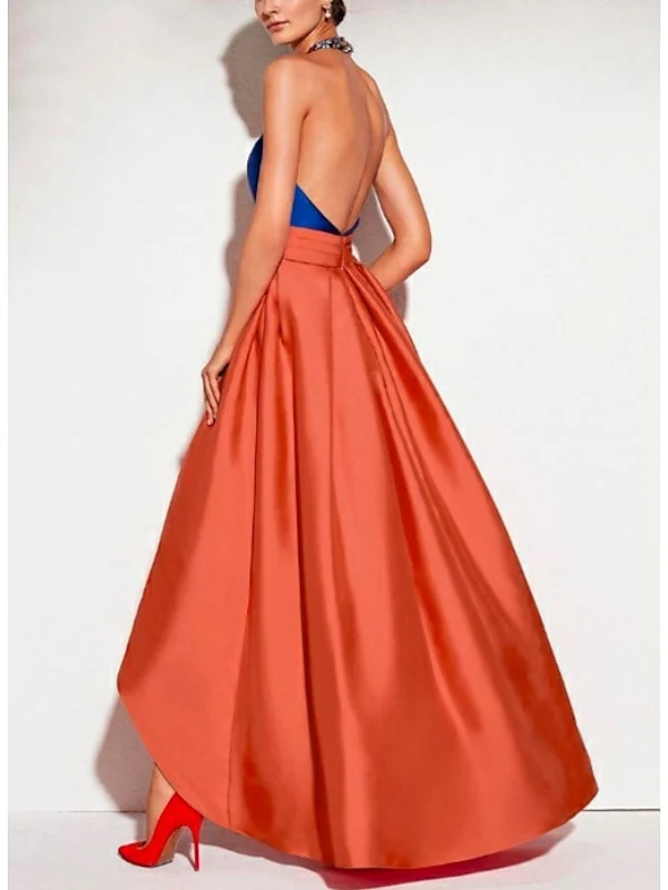 A-Line/Princess Asymmetrical Halter Neck Sleeveless Cocktail Dresses - Image 2