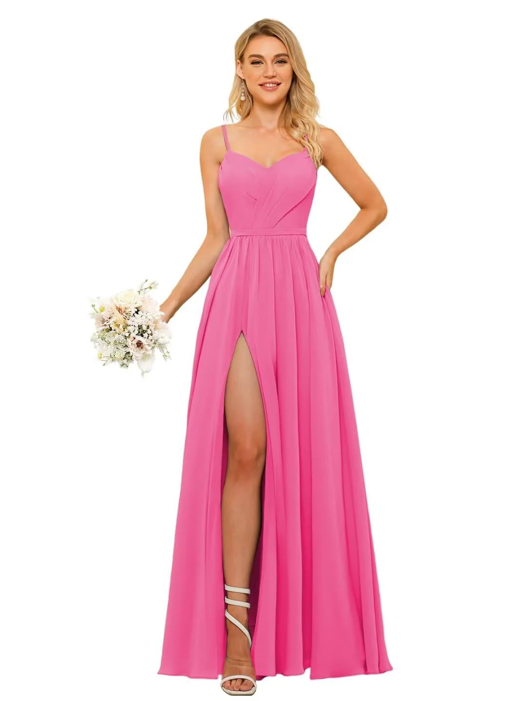 A-Line/Princess Chiffon Square Neckline Sleeveless Floor-Length Bridesmaid Dresses - Image 10