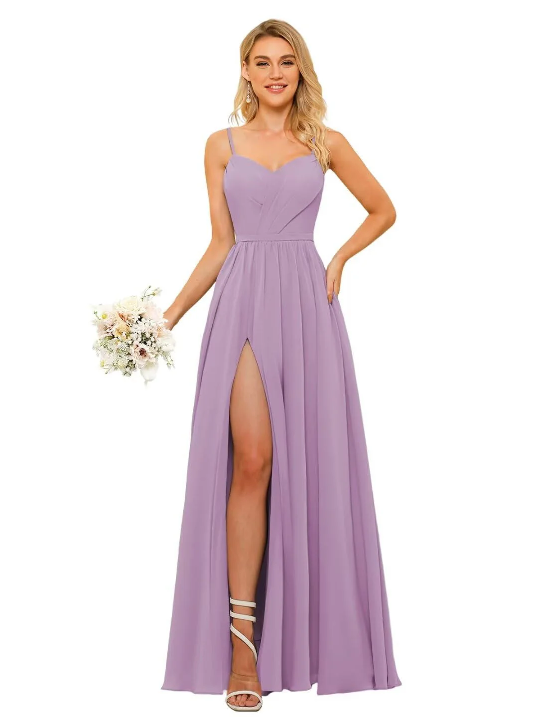 A-Line/Princess Chiffon Square Neckline Sleeveless Floor-Length Bridesmaid Dresses - Image 13