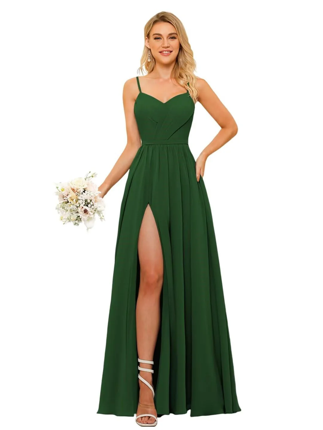 A-Line/Princess Chiffon Square Neckline Sleeveless Floor-Length Bridesmaid Dresses - Image 15