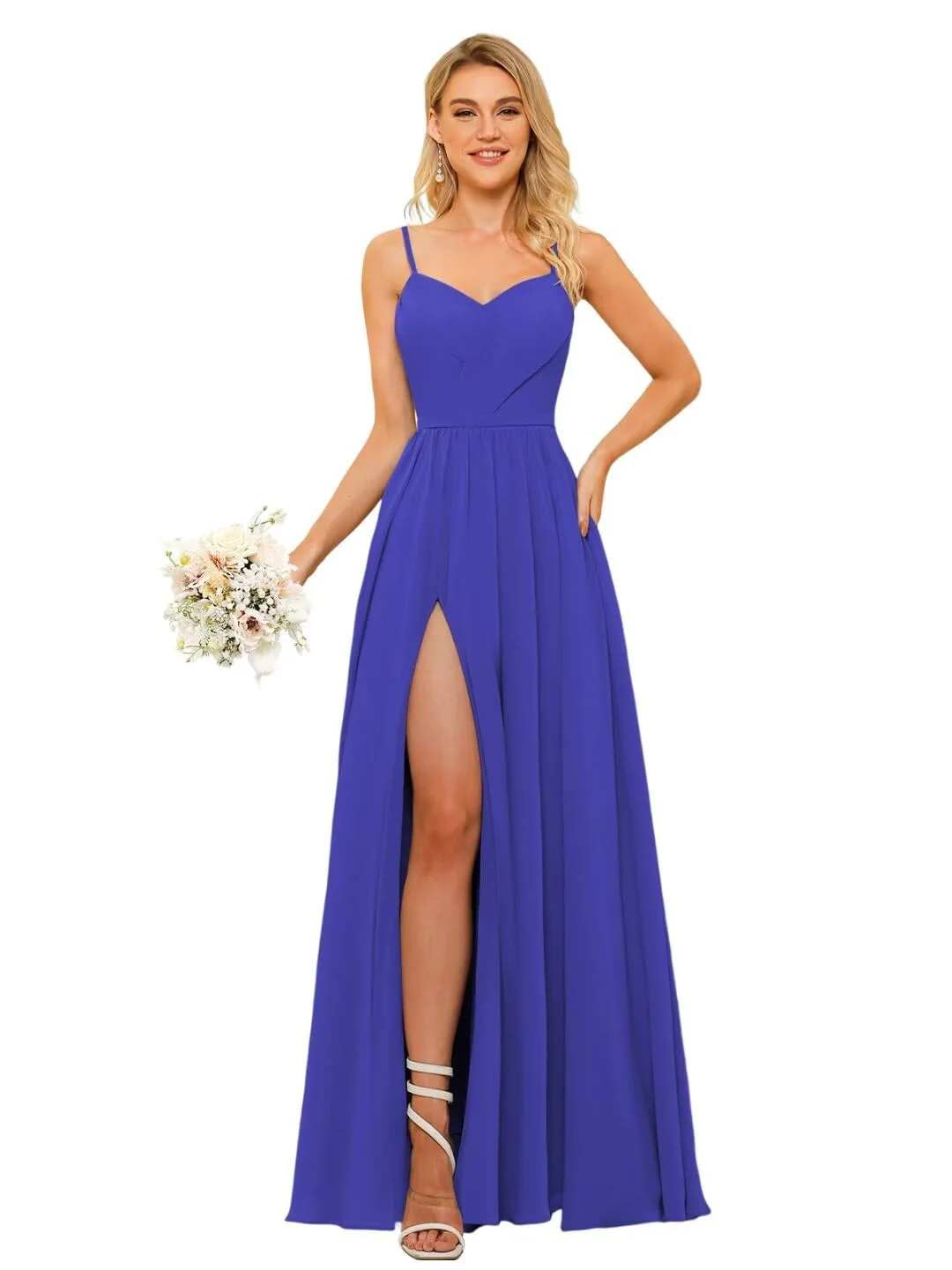 A-Line/Princess Chiffon Square Neckline Sleeveless Floor-Length Bridesmaid Dresses - Image 23