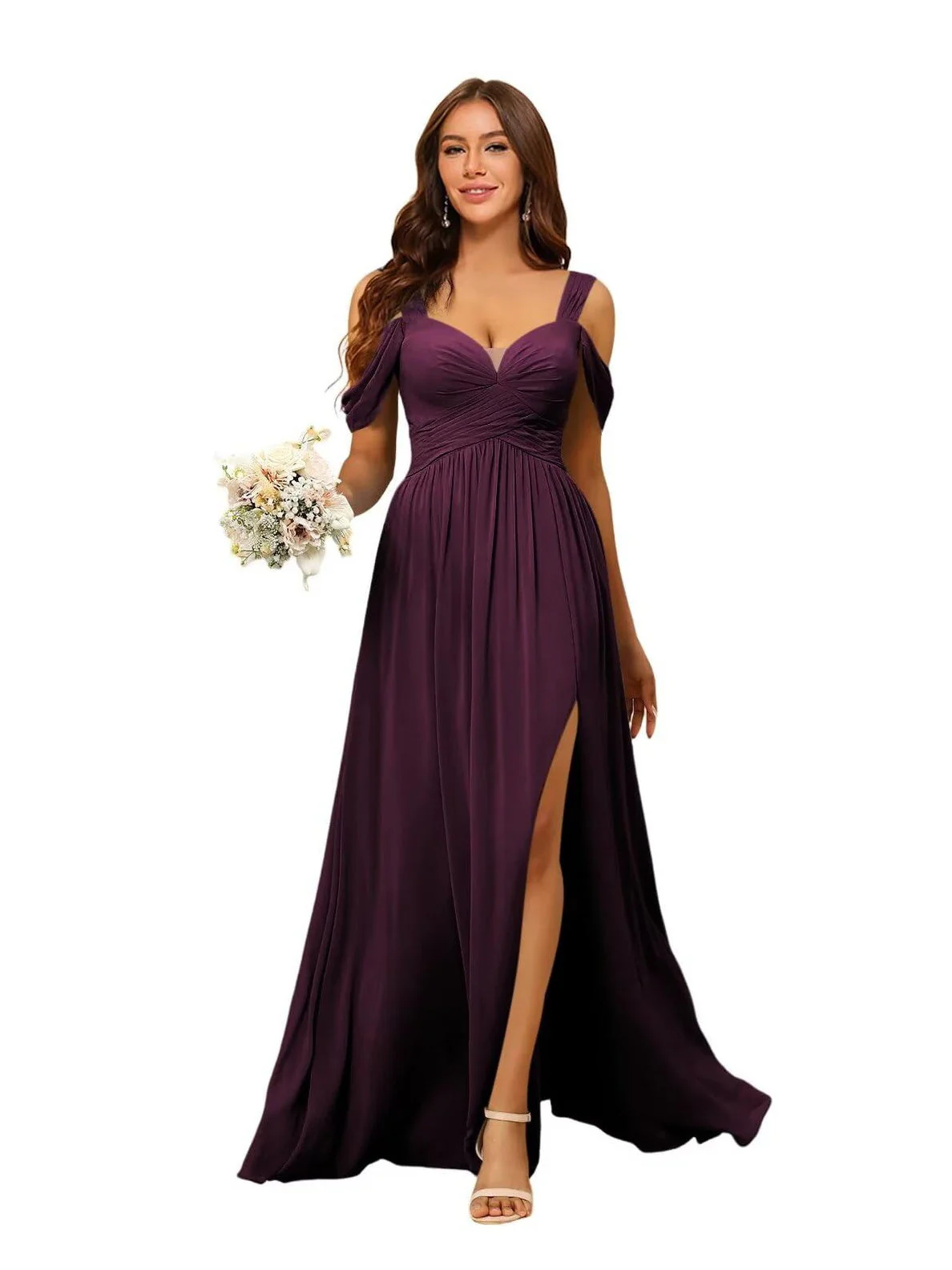 A-Line/Princess Chiffon Sweetheart Sleeveless Floor-Length Bridesmaid Dresses - Image 26