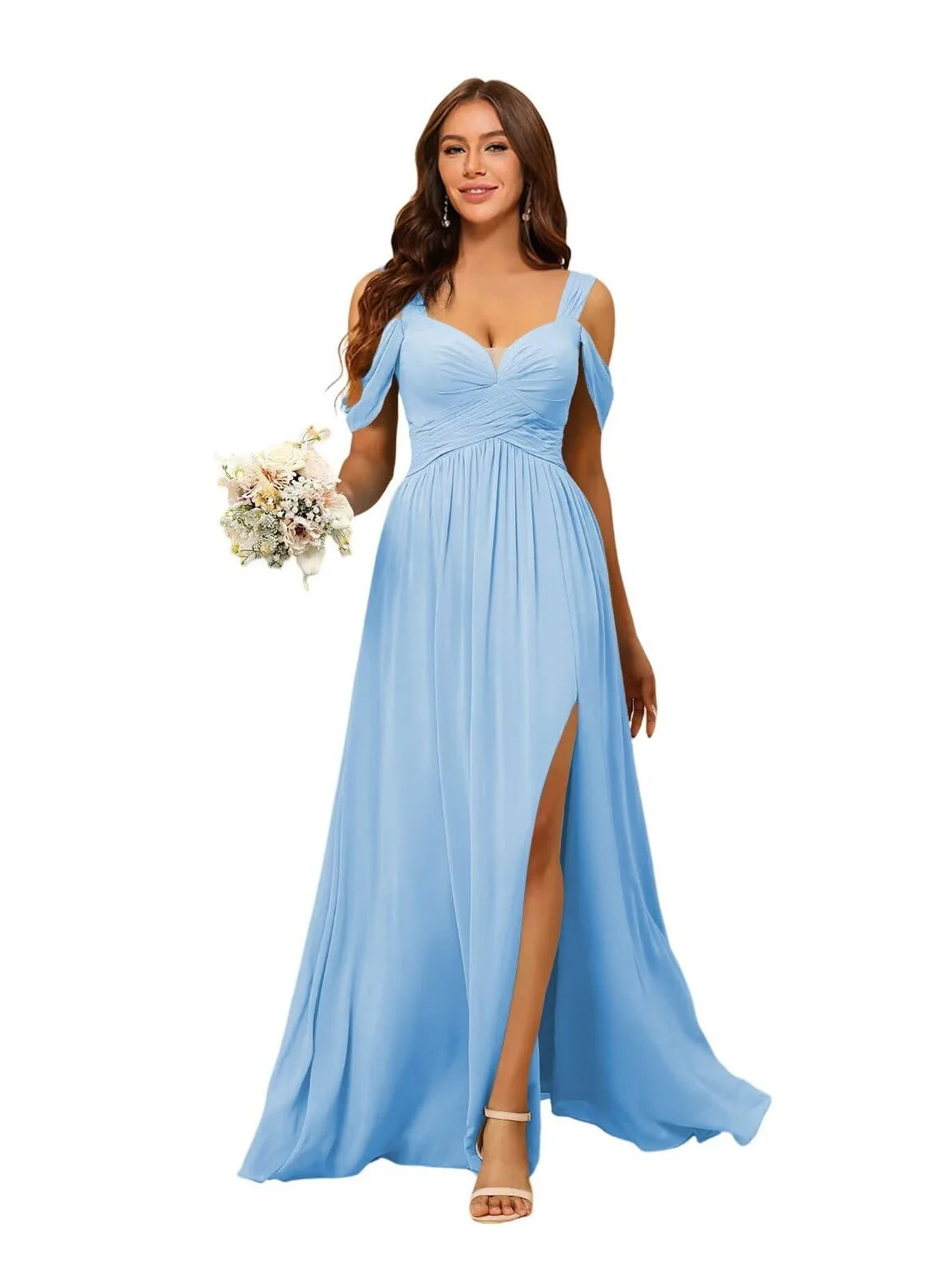 A-Line/Princess Chiffon Sweetheart Sleeveless Floor-Length Bridesmaid Dresses - Image 28