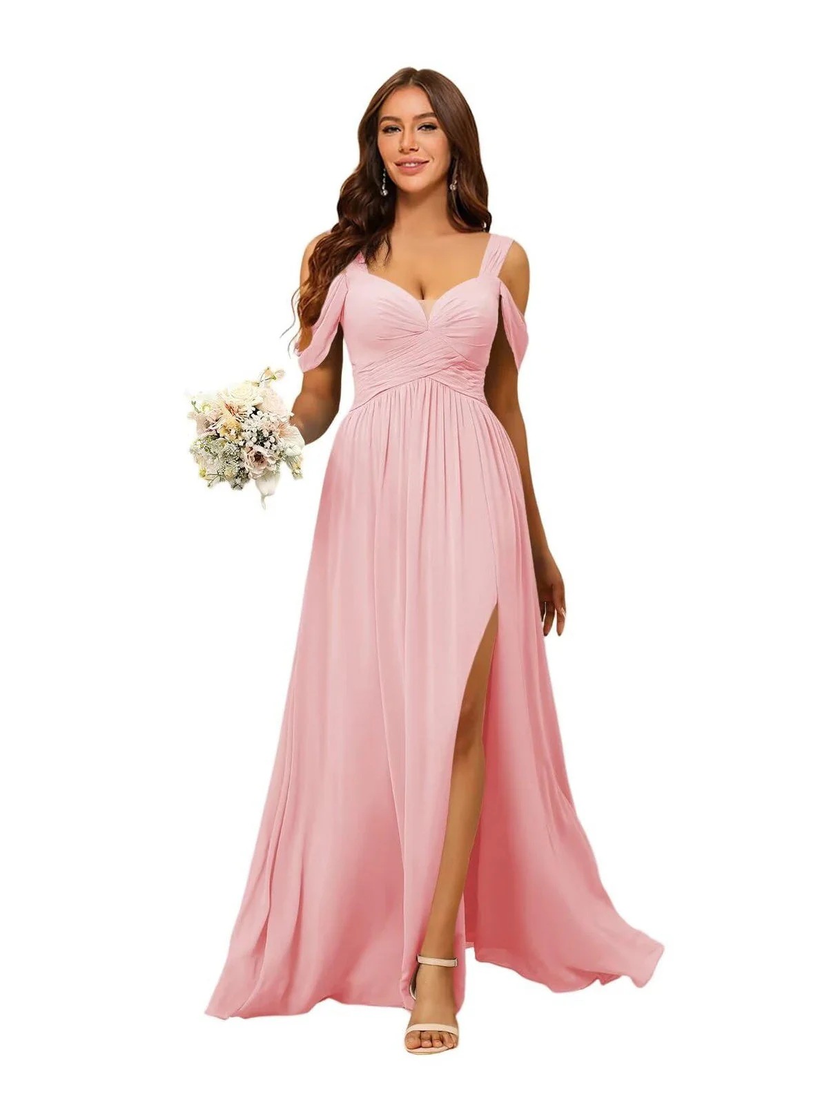 A-Line/Princess Chiffon Sweetheart Sleeveless Floor-Length Bridesmaid Dresses - Image 8
