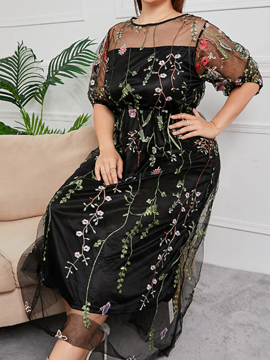 A-Line/Princess Embroidery Tulle Mother of the Bride Dresses - Image 3