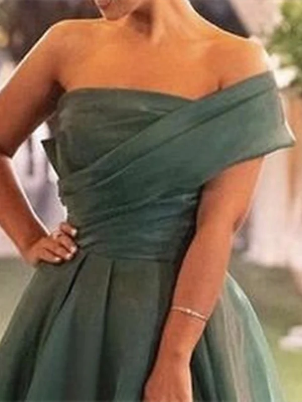A-Line/Princess Floor-Length One-Shoulder Evening Dresses with Split Side - Image 2