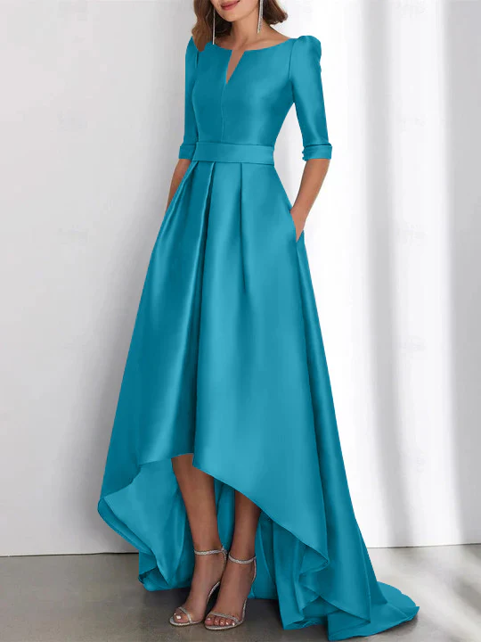 A-Line/Princess Half Sleeves Asymmetrical Mother Of The Bride Dresses With Pockets - Image 38