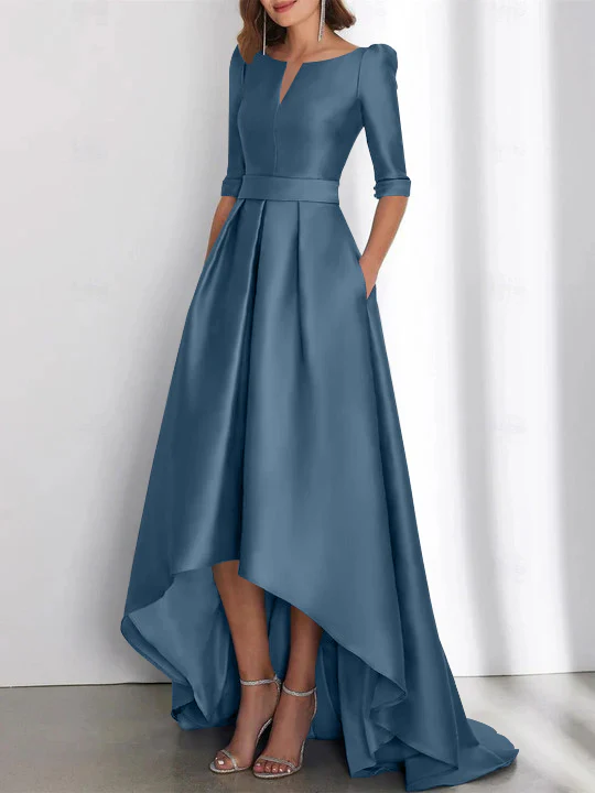 A-Line/Princess Half Sleeves Asymmetrical Mother Of The Bride Dresses With Pockets - Image 53