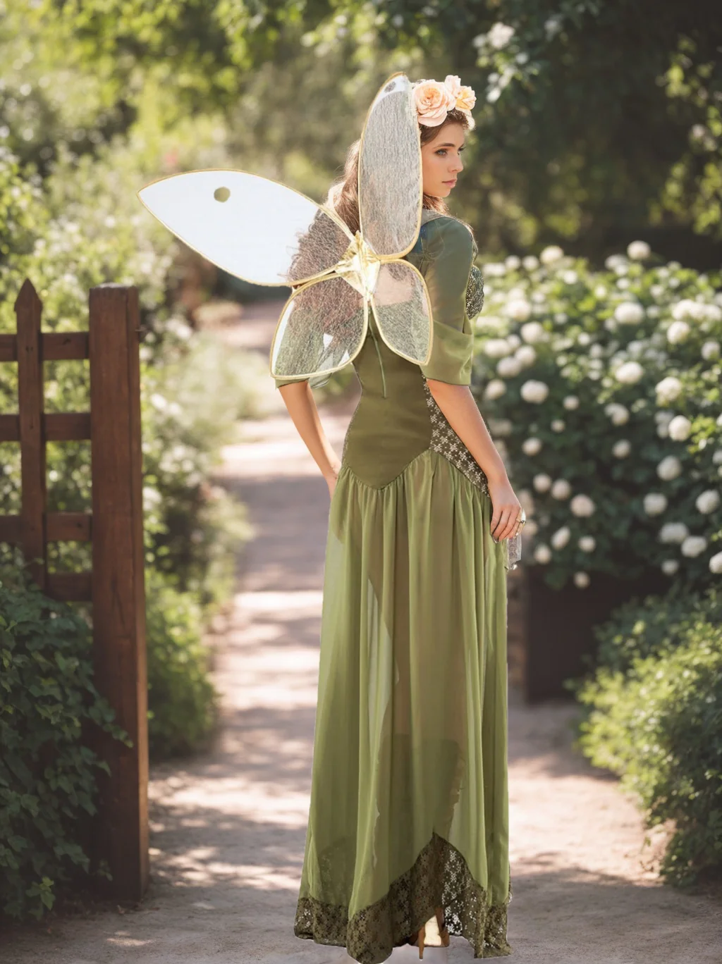 A-Line/Princess Halter Off-the-Shoulder Sleeveless Floor-Length Fairy Carnival Costume Outfits - Image 2