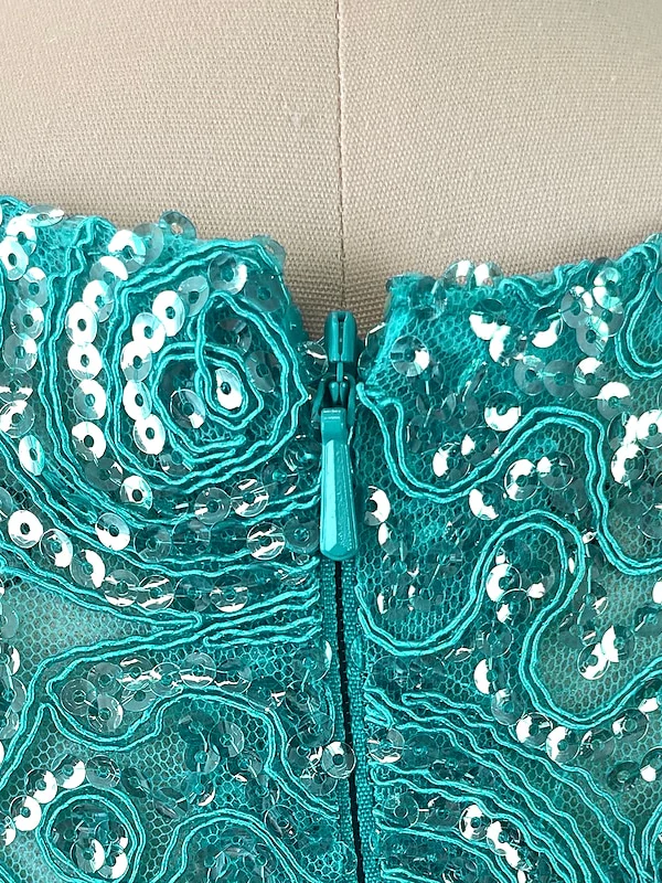 A-Line/Princess Jewel Neck Floor-Length Evening Dresses Appliques Shawl - Image 5