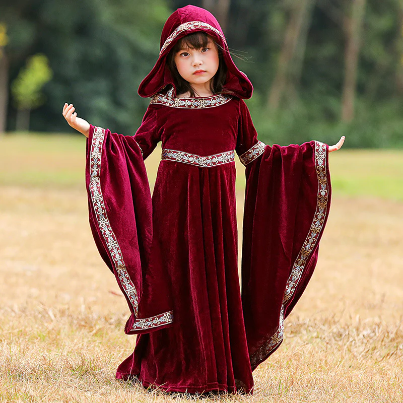 A-Line/Princess Jewel Neck Long Sleeves Floor-Length Halloween Performance Costumes Dress - Image 4