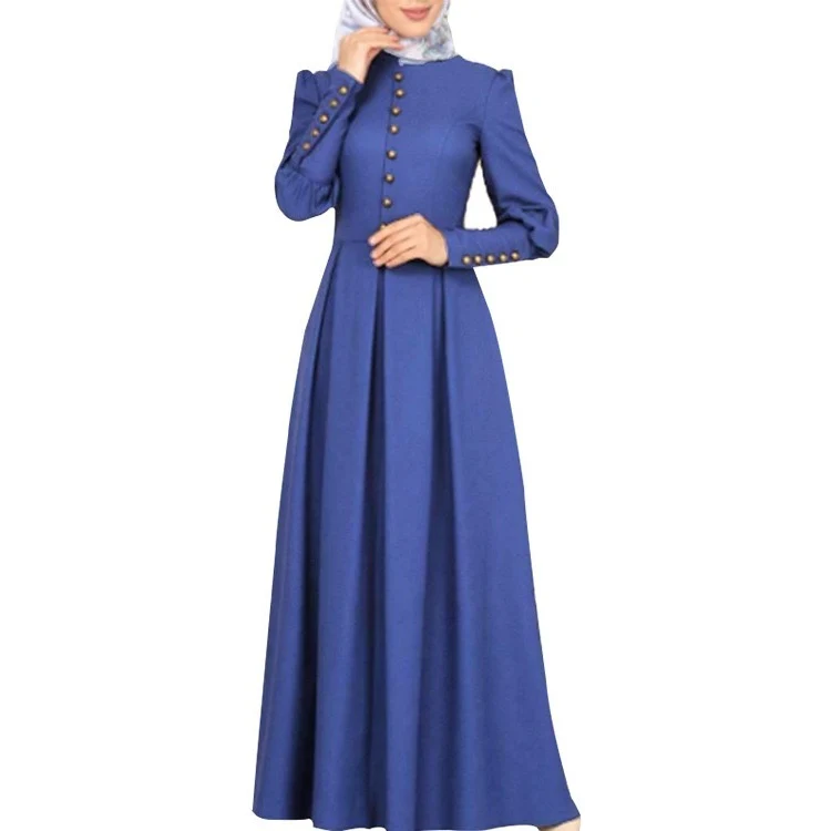 A-Line/Princess Jewel Neck Long Sleeves Floor-Length Retro Vintage Victorian Medieval Dress - Image 3