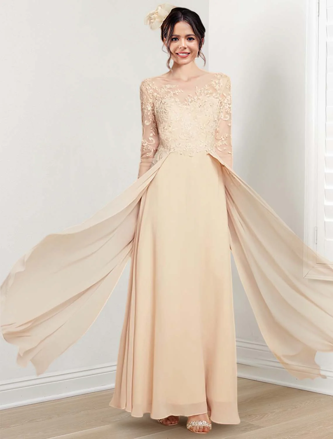 A-Line/Princess Jewel Neck Mother of the Bride Dresses - Image 4