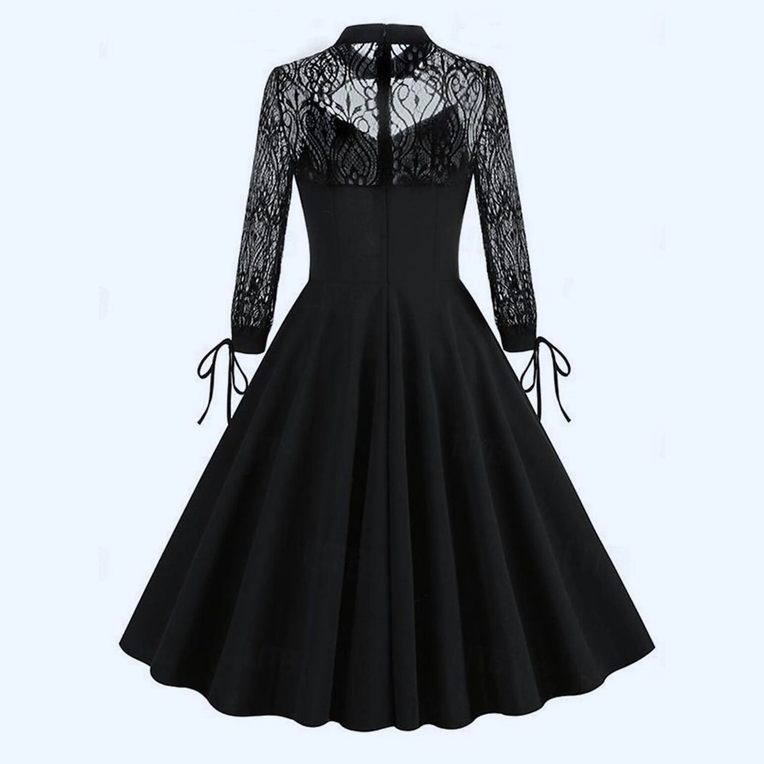 A-Line/Princess Jewel Neck Short Sleeves Knee-Length Halloween Performance Costumes Dress with Lace - Image 2