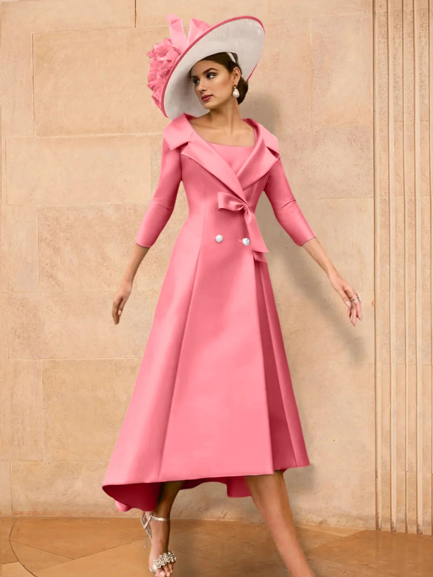 A-Line/Princess Long Sleeves Mother of the Bride Dresses with Bowknot - Image 10