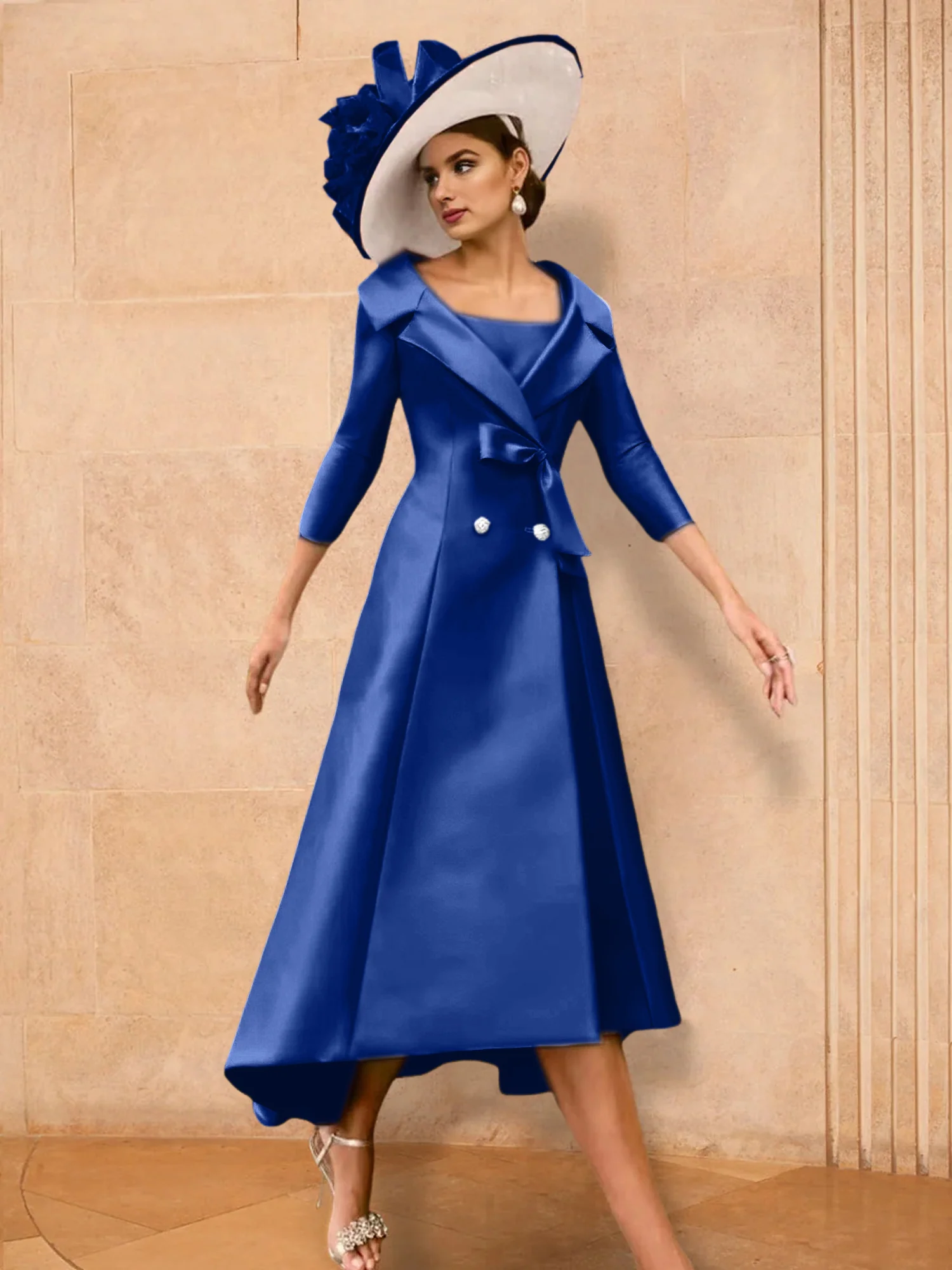 A-Line/Princess Long Sleeves Mother of the Bride Dresses with Bowknot - Image 12
