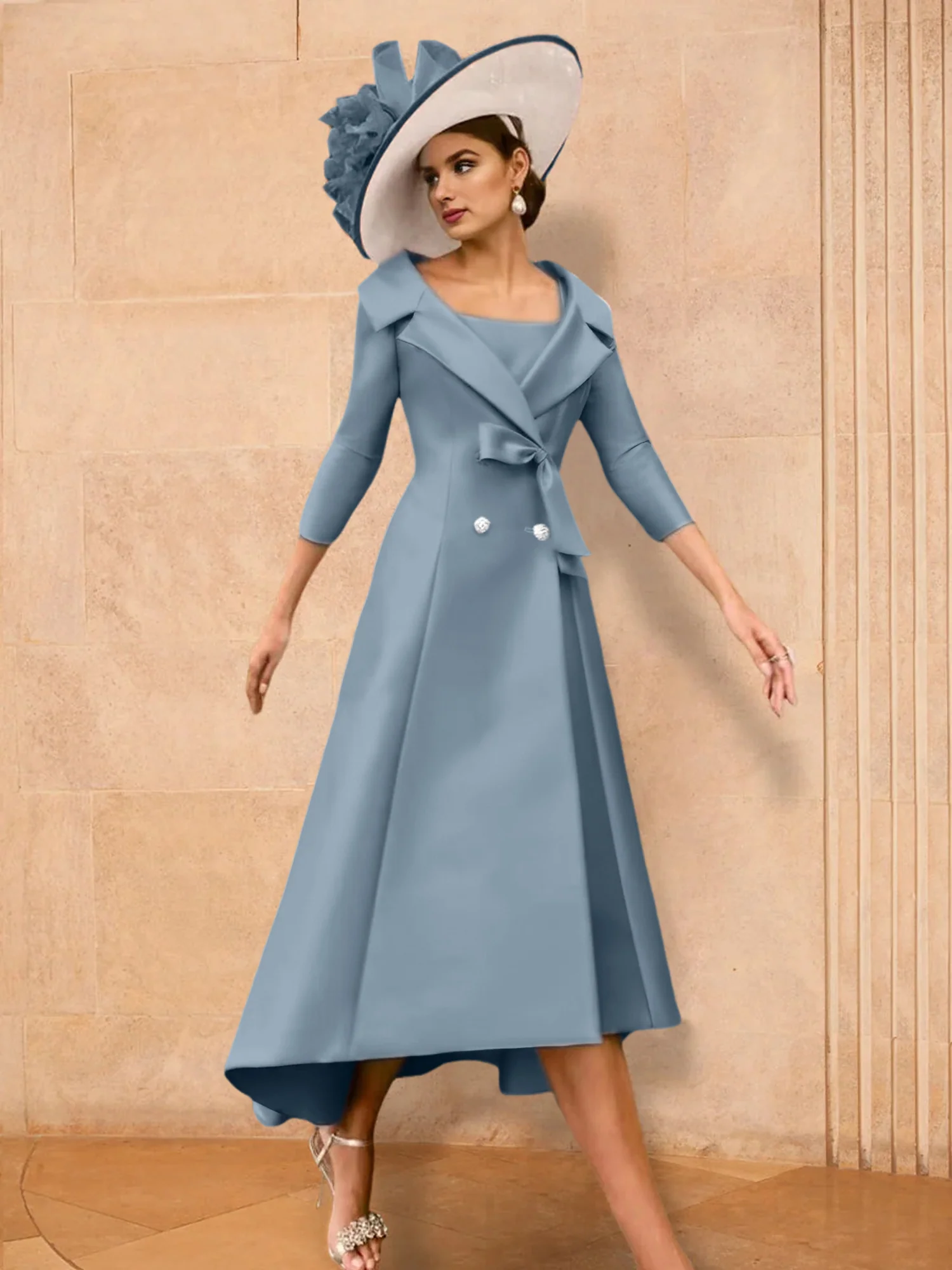 A-Line/Princess Long Sleeves Mother of the Bride Dresses with Bowknot - Image 13