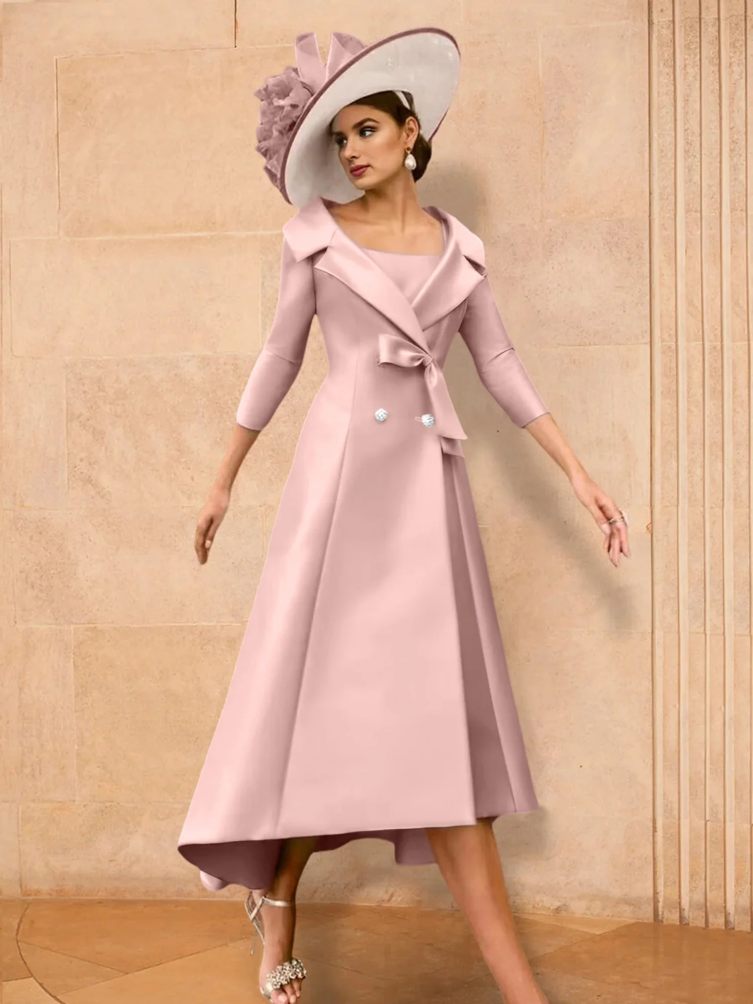 A-Line/Princess Long Sleeves Mother of the Bride Dresses with Bowknot - Image 15