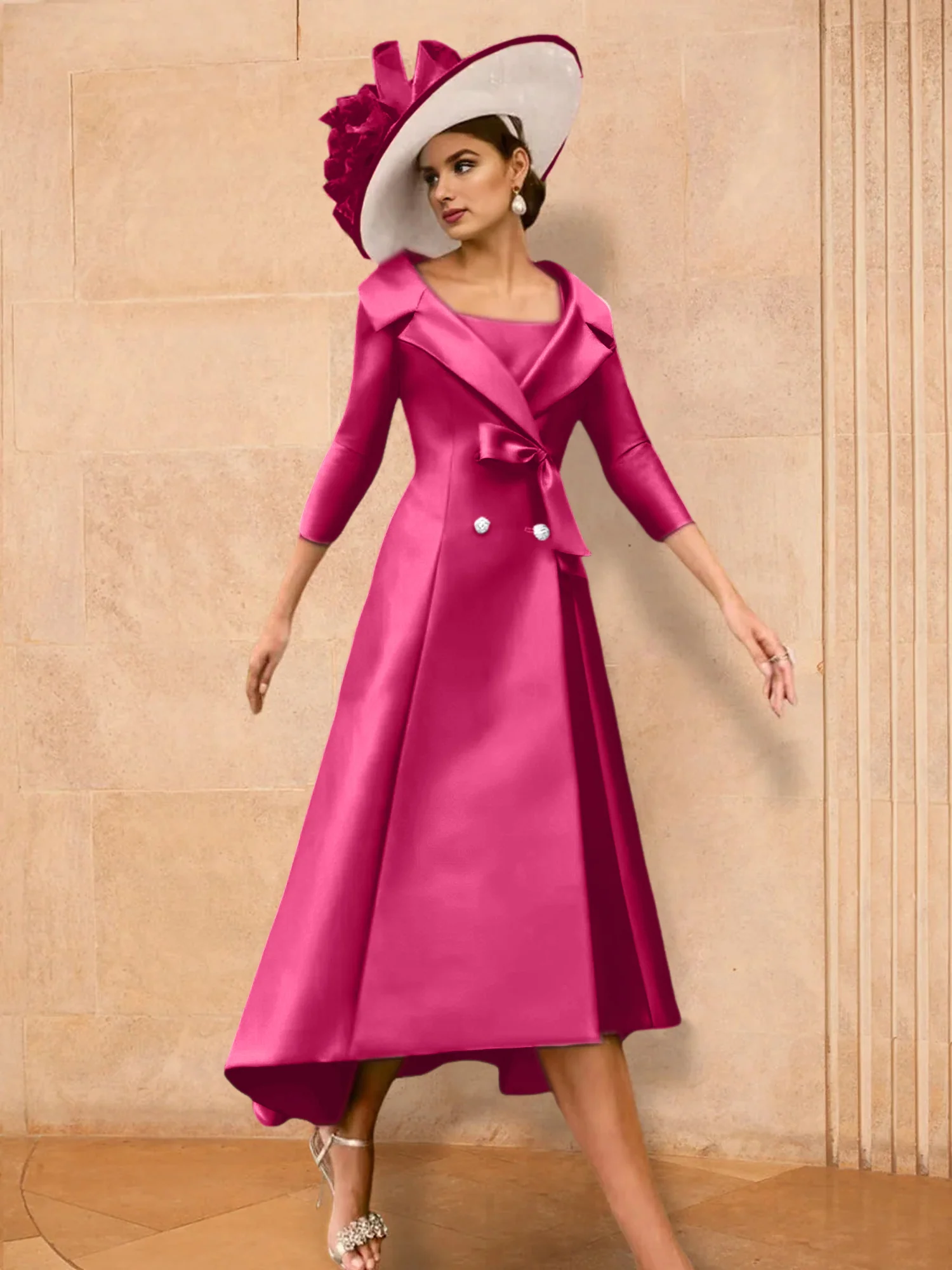 A-Line/Princess Long Sleeves Mother of the Bride Dresses with Bowknot - Image 19