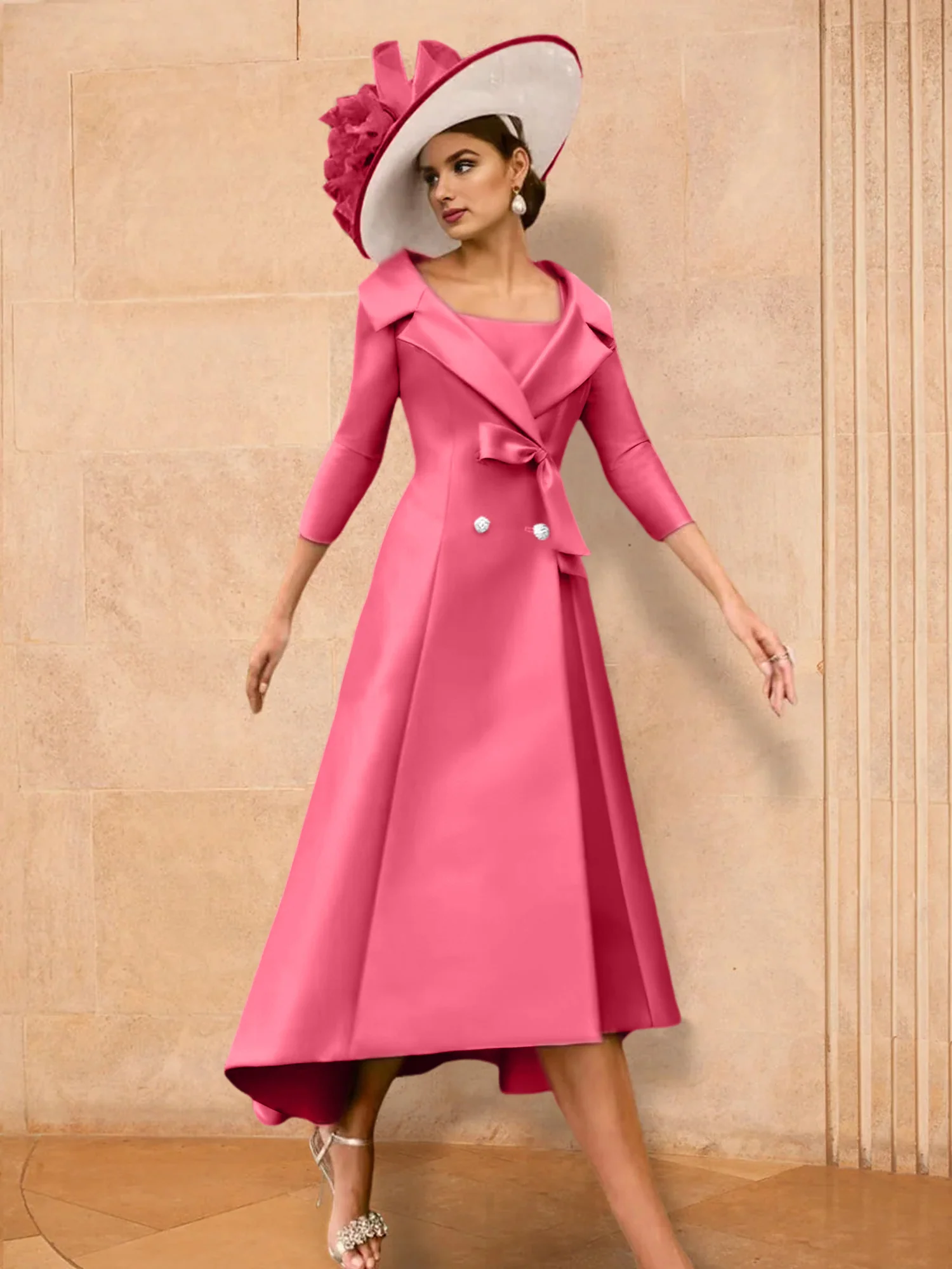A-Line/Princess Long Sleeves Mother of the Bride Dresses with Bowknot - Image 20