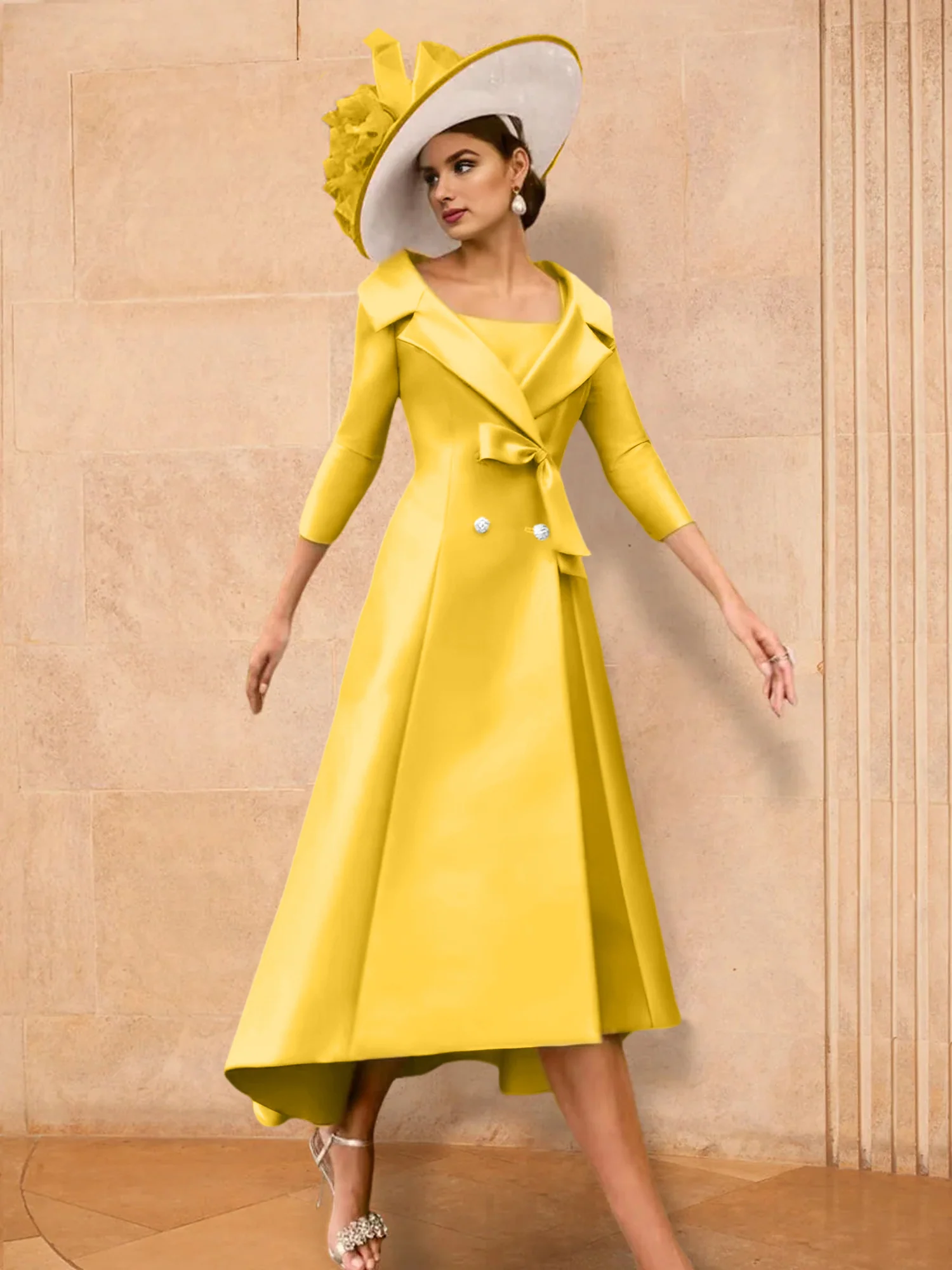 A-Line/Princess Long Sleeves Mother of the Bride Dresses with Bowknot - Image 21