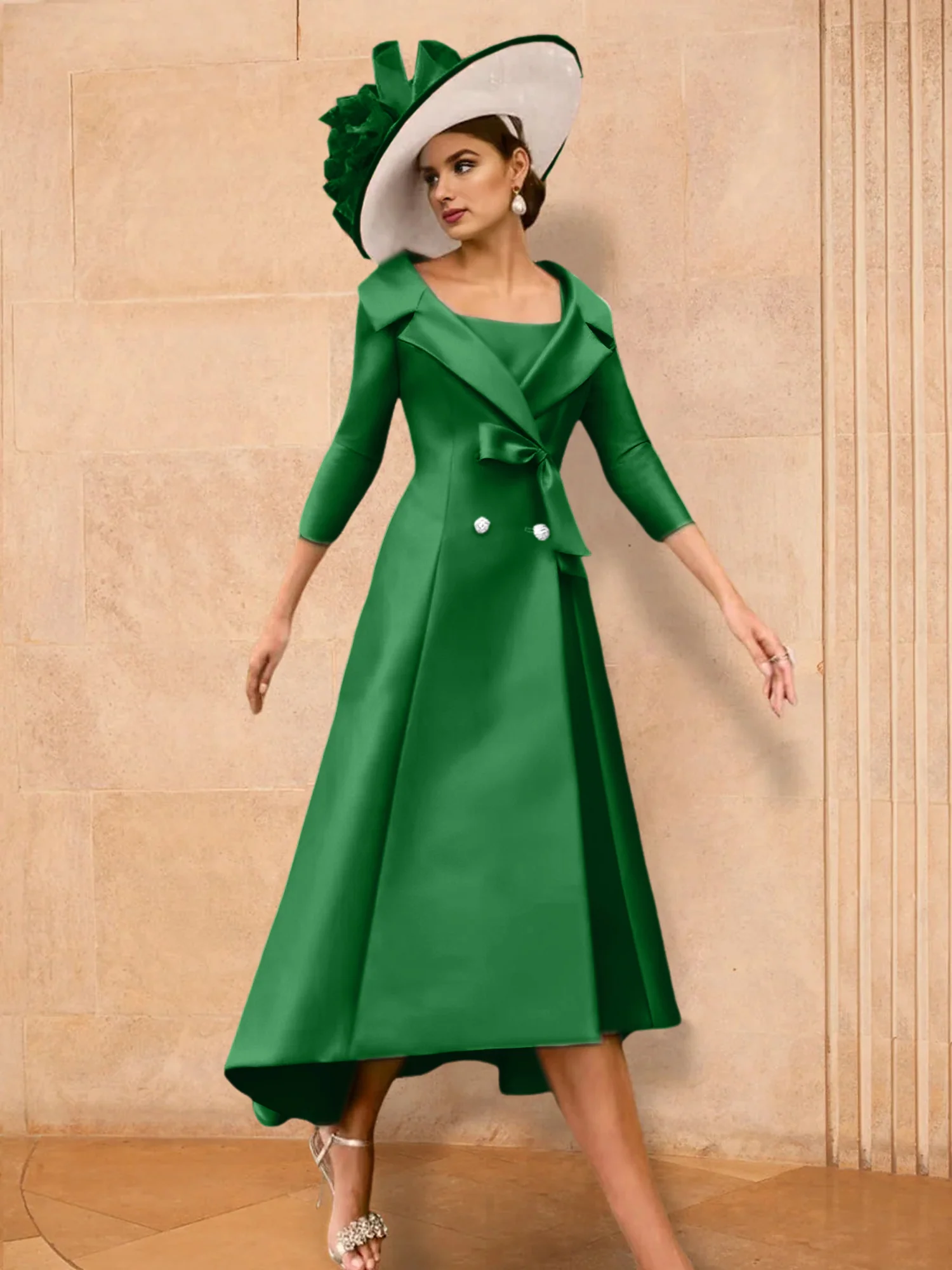 A-Line/Princess Long Sleeves Mother of the Bride Dresses with Bowknot - Image 24