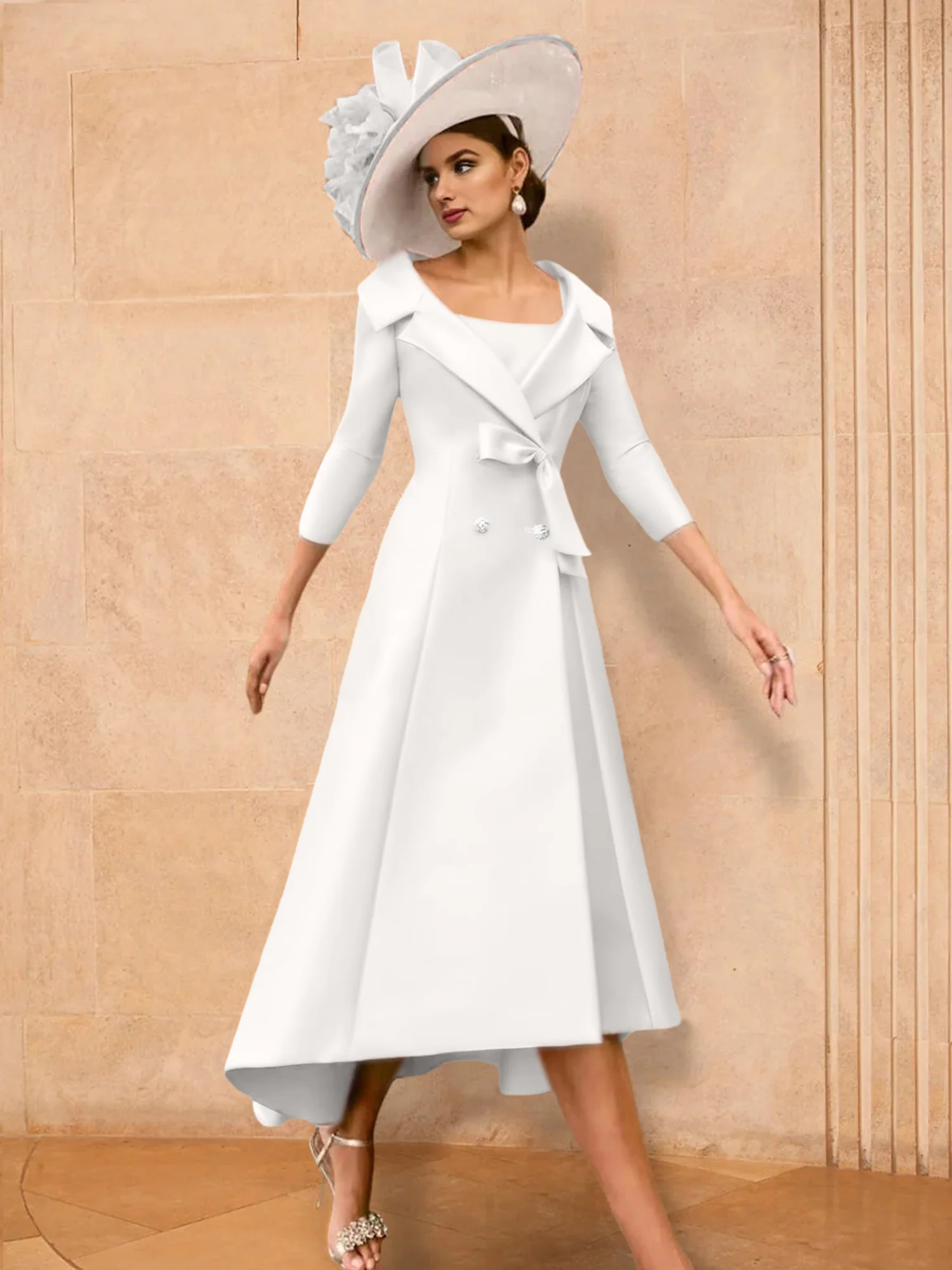 A-Line/Princess Long Sleeves Mother of the Bride Dresses with Bowknot - Image 26