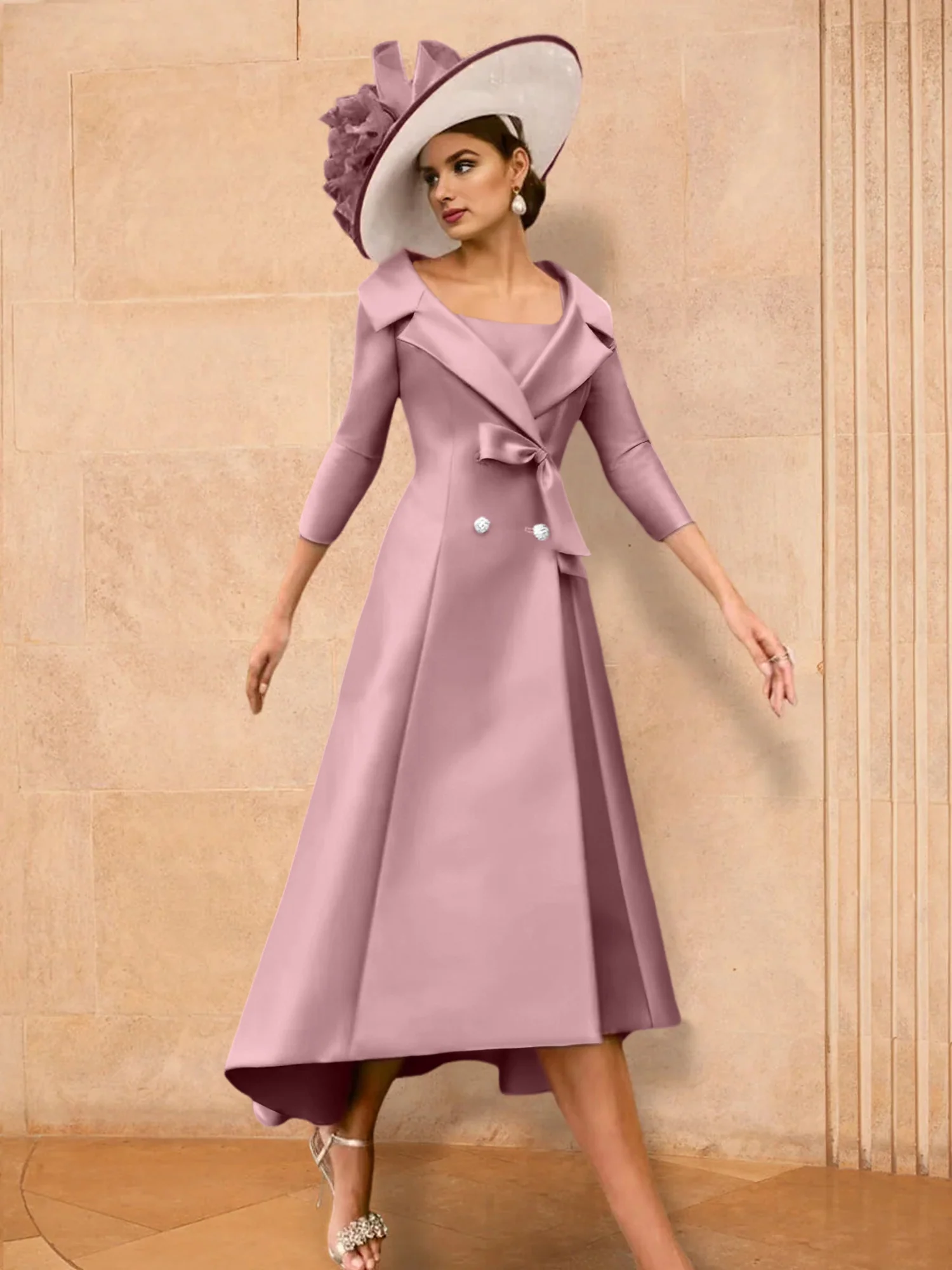 A-Line/Princess Long Sleeves Mother of the Bride Dresses with Bowknot - Image 36