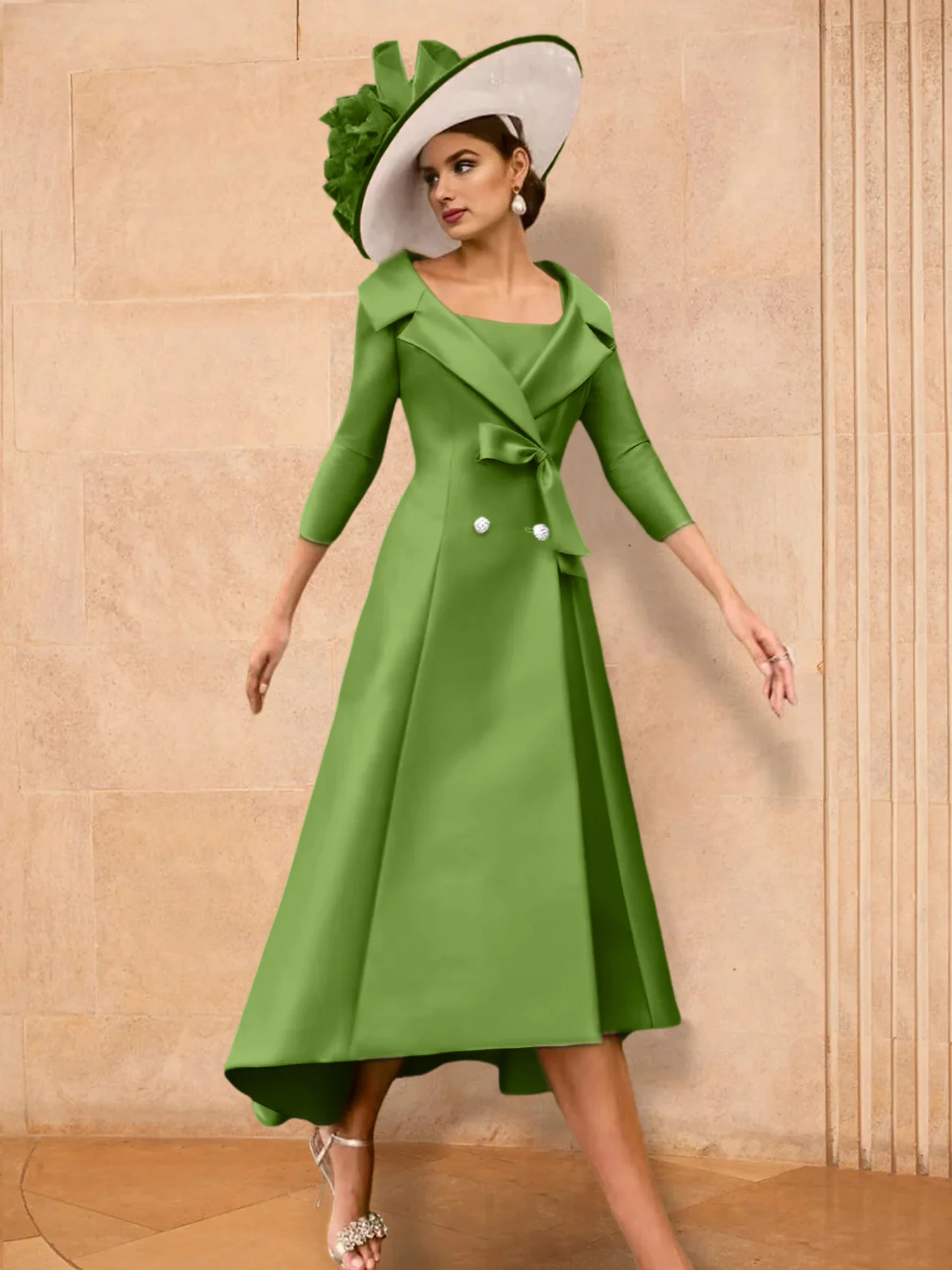 A-Line/Princess Long Sleeves Mother of the Bride Dresses with Bowknot - Image 43