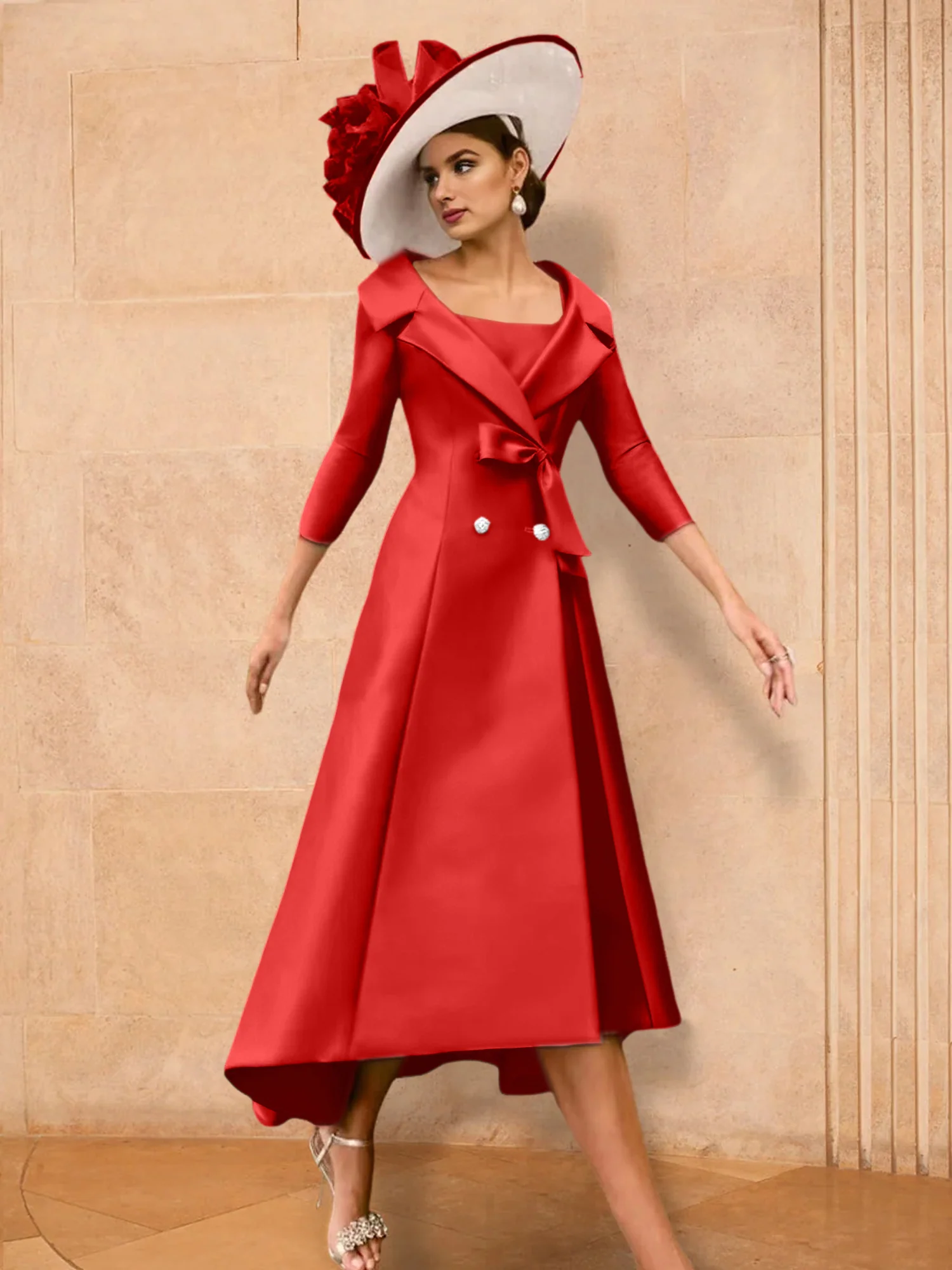 A-Line/Princess Long Sleeves Mother of the Bride Dresses with Bowknot - Image 52