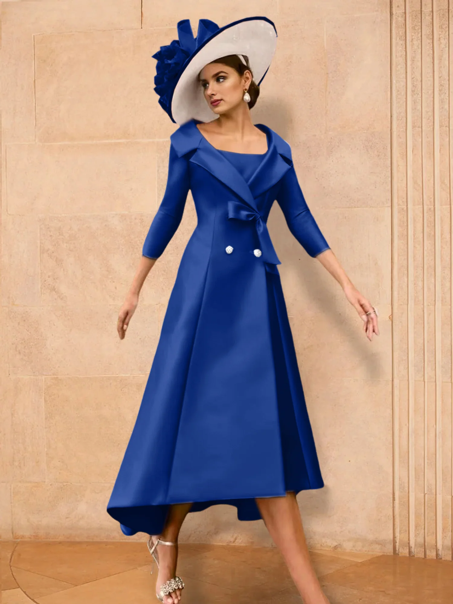 A-Line/Princess Long Sleeves Mother of the Bride Dresses with Bowknot - Image 53