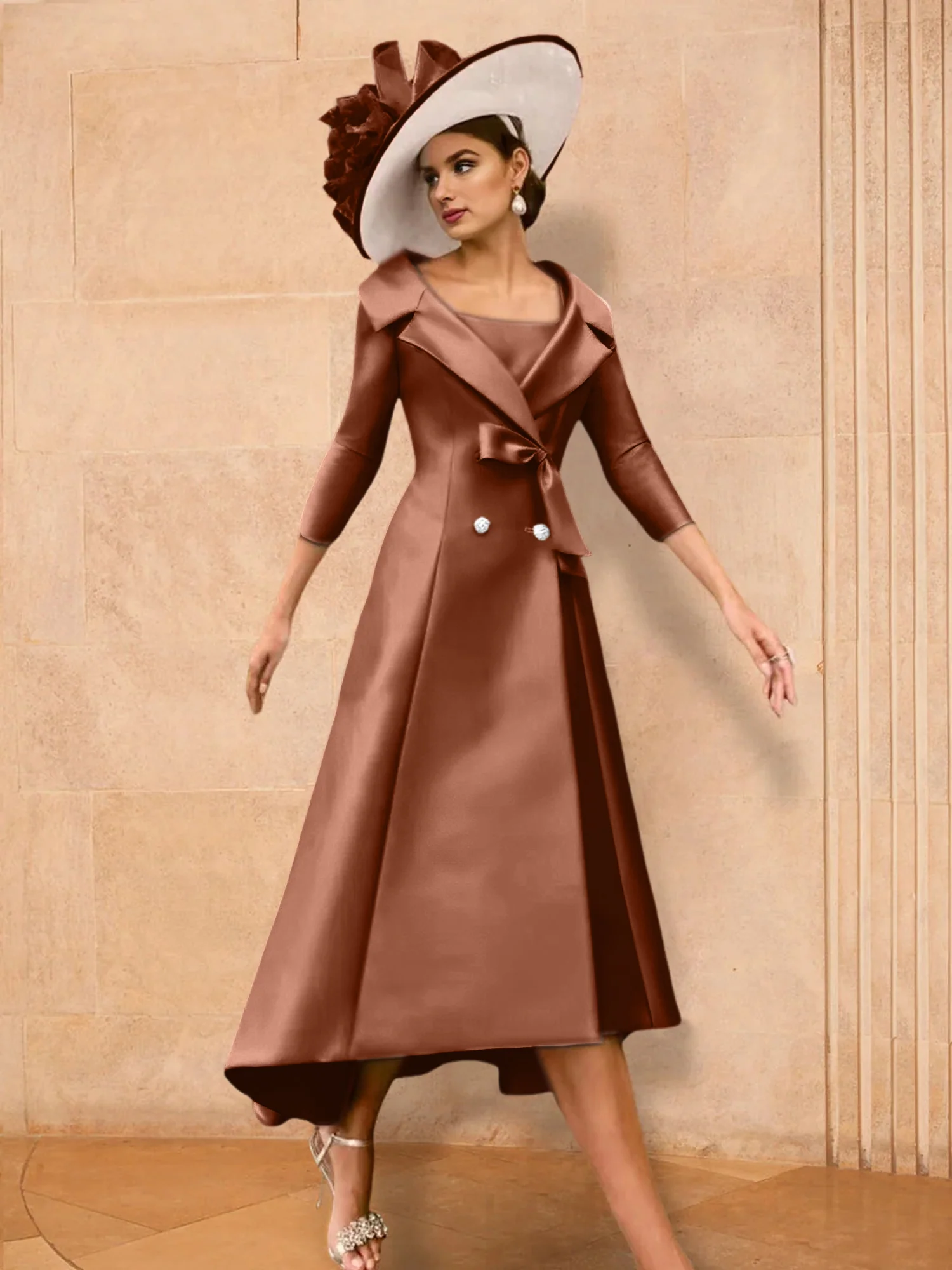 A-Line/Princess Long Sleeves Mother of the Bride Dresses with Bowknot - Image 7