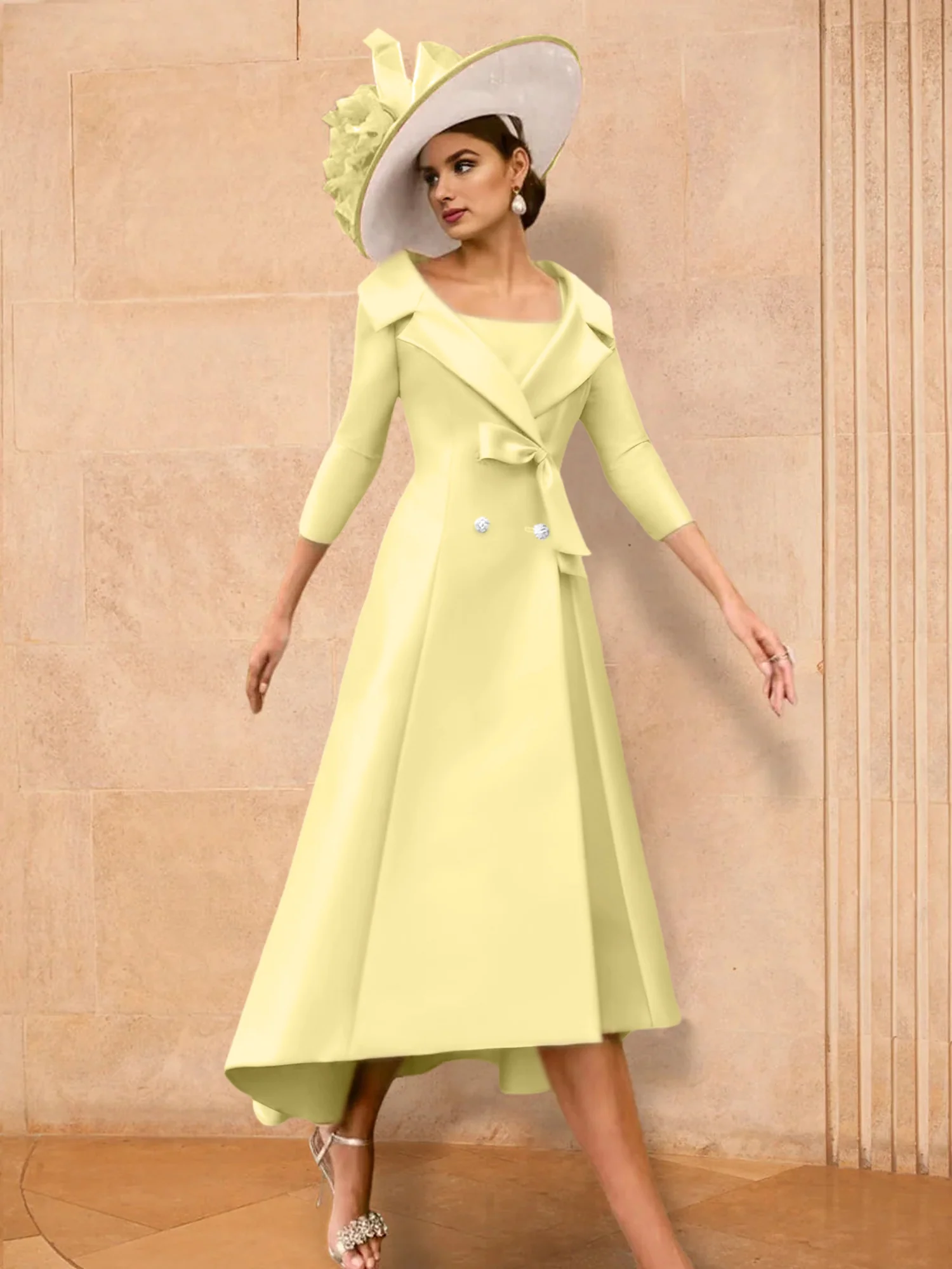 A-Line/Princess Long Sleeves Mother of the Bride Dresses with Bowknot - Image 8