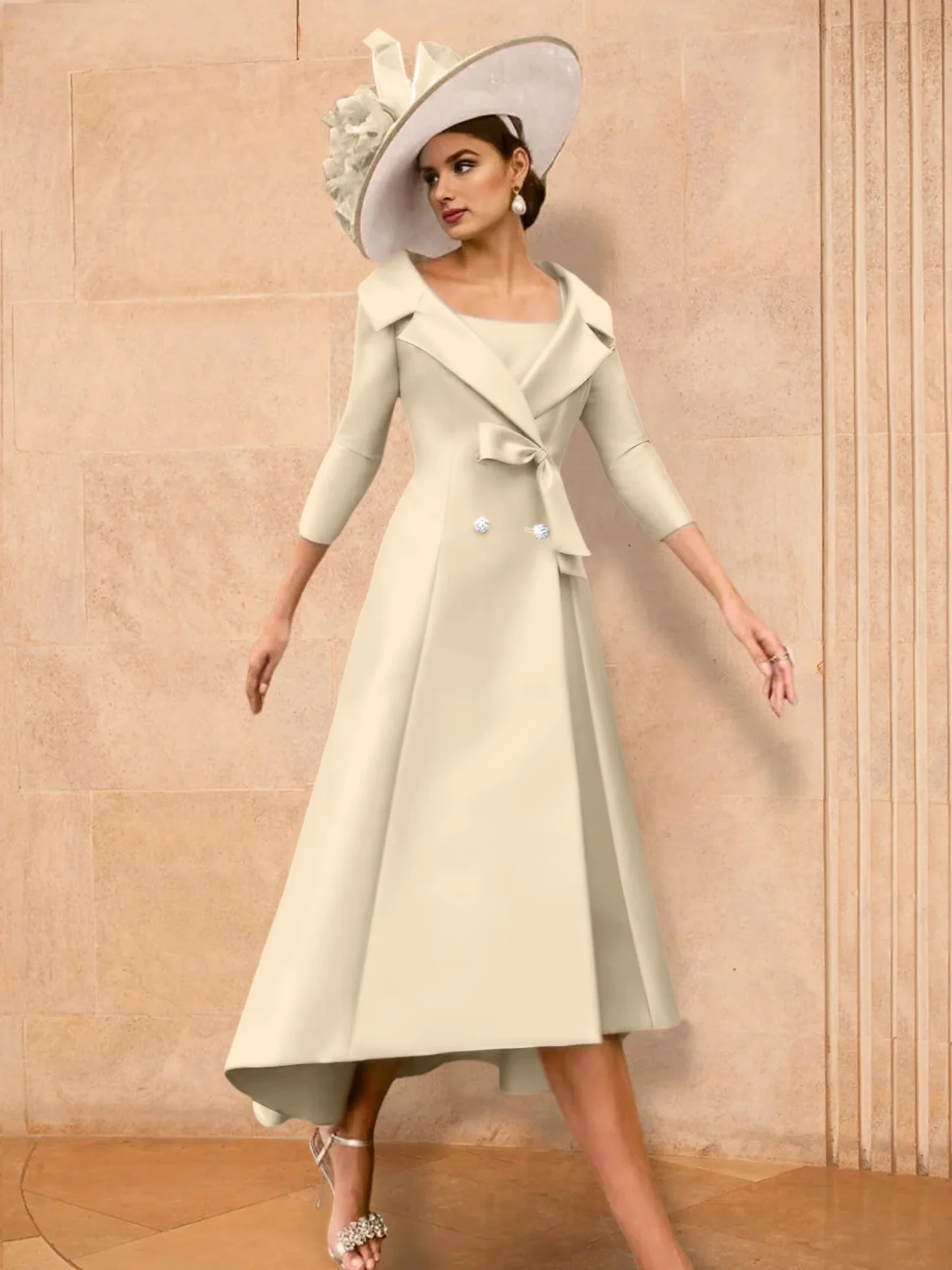 A-Line/Princess Long Sleeves Mother of the Bride Dresses with Bowknot - Image 9