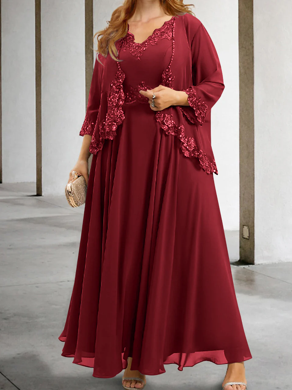 A-Line/Princess Mother of the Bride Dresses with Applique & Sequins - Image 10