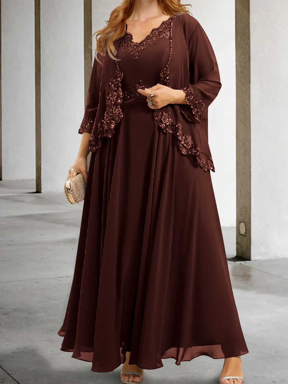 A-Line/Princess Mother of the Bride Dresses with Applique & Sequins - Image 11