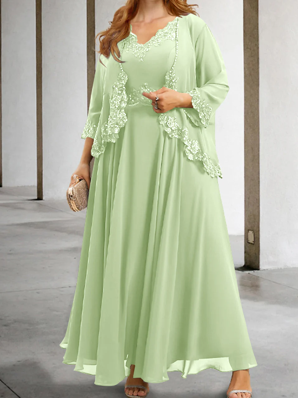 A-Line/Princess Mother of the Bride Dresses with Applique & Sequins - Image 13