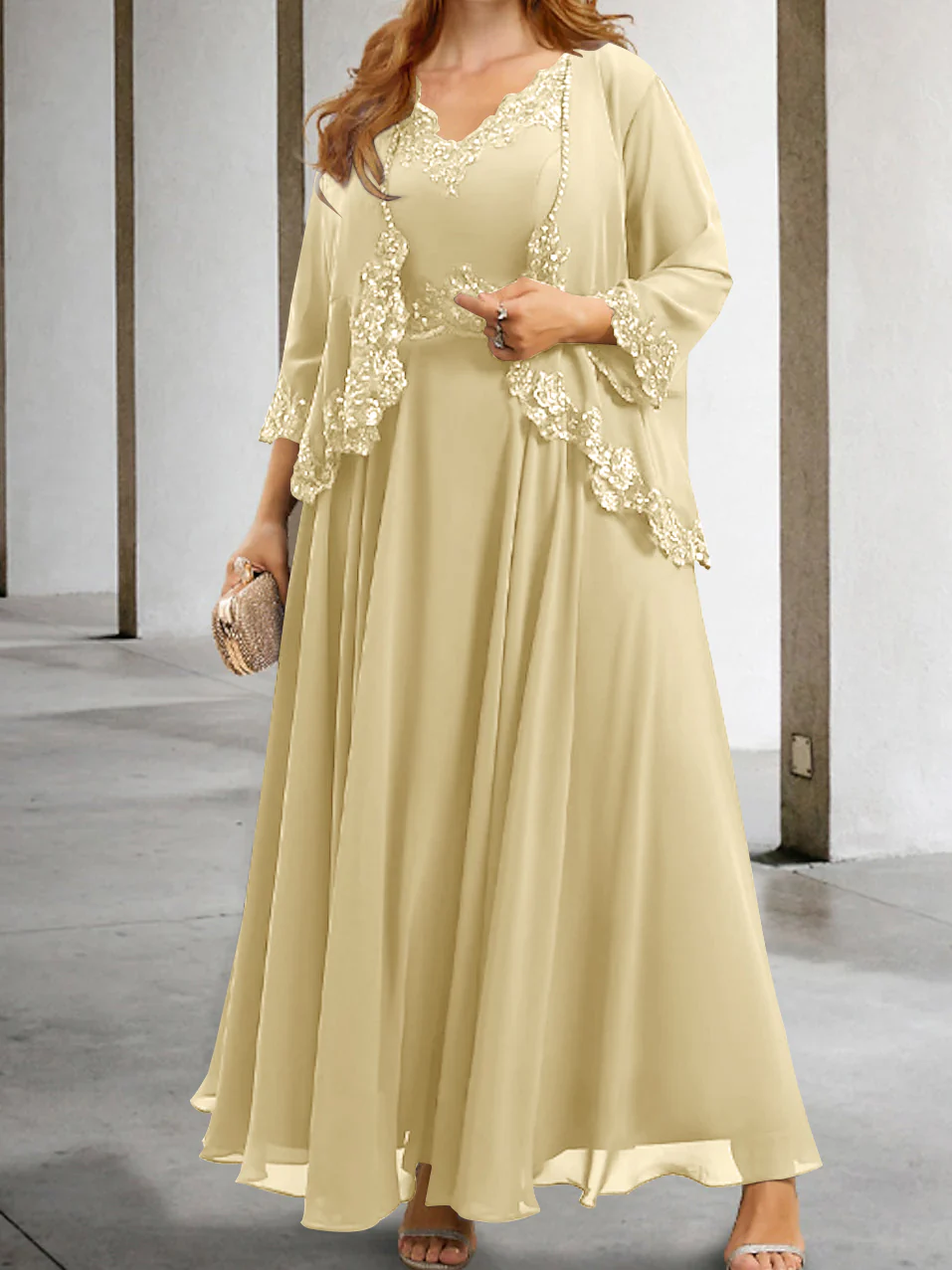 A-Line/Princess Mother of the Bride Dresses with Applique & Sequins - Image 14