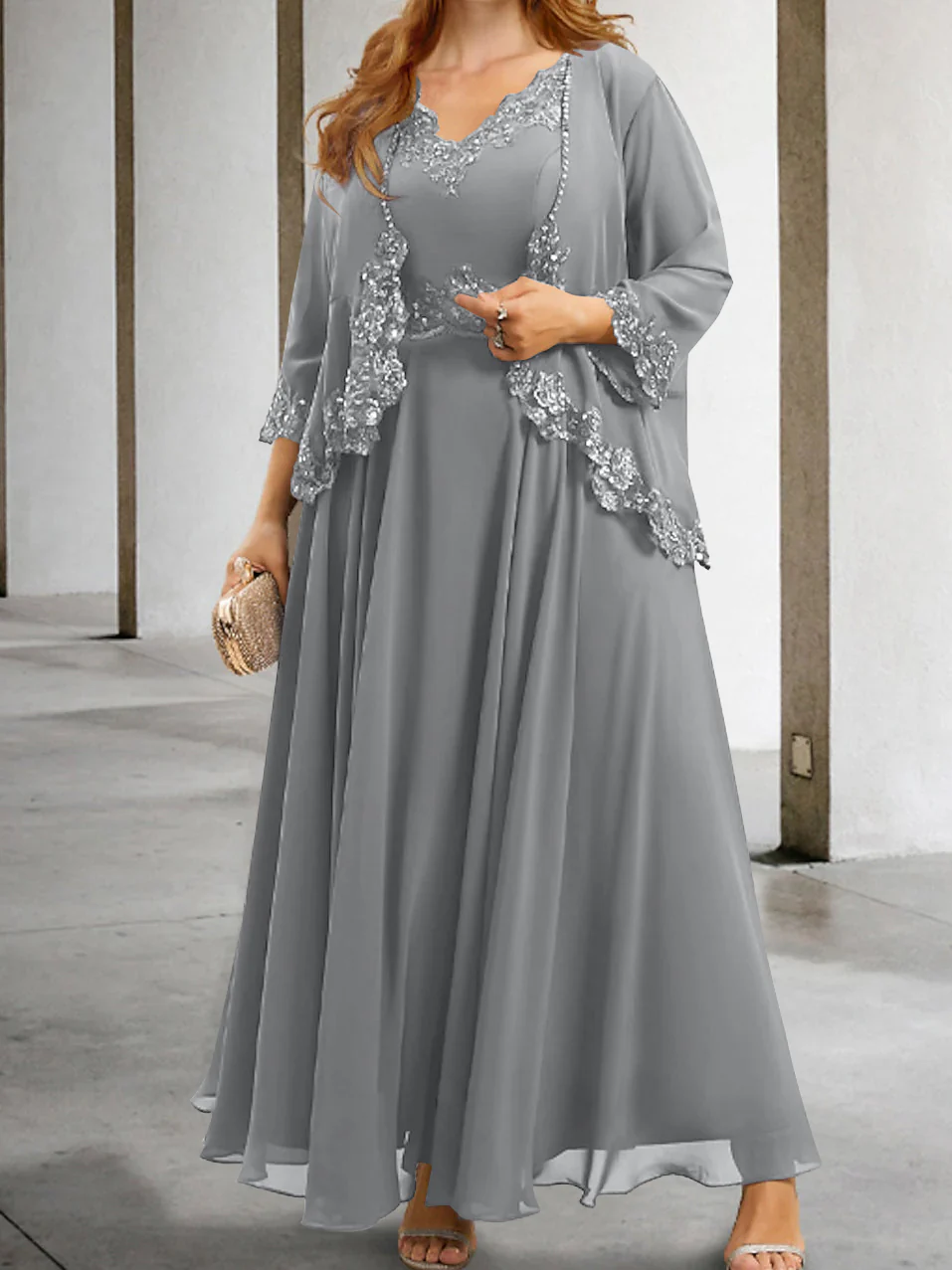 A-Line/Princess Mother of the Bride Dresses with Applique & Sequins - Image 15
