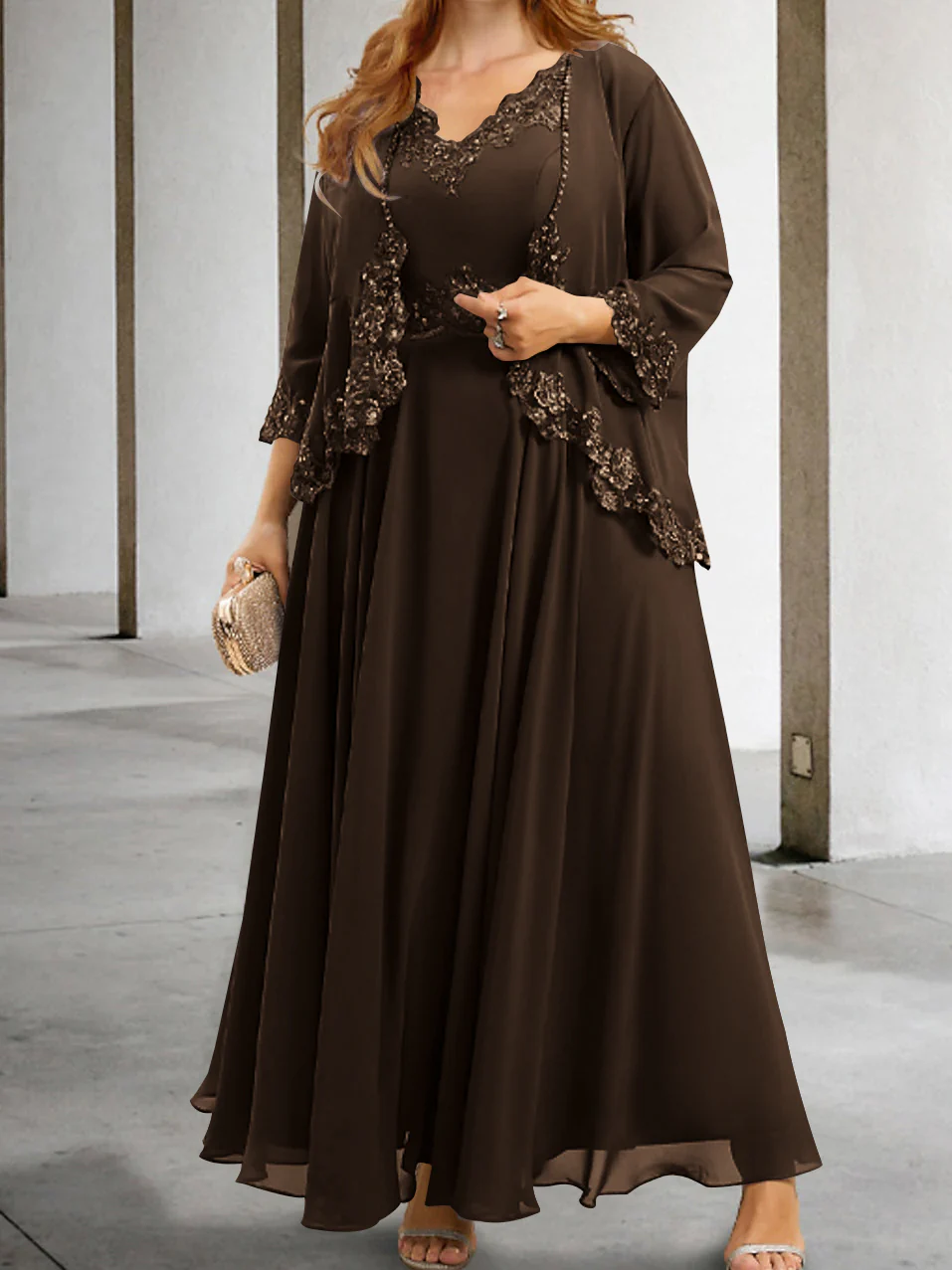A-Line/Princess Mother of the Bride Dresses with Applique & Sequins - Image 16
