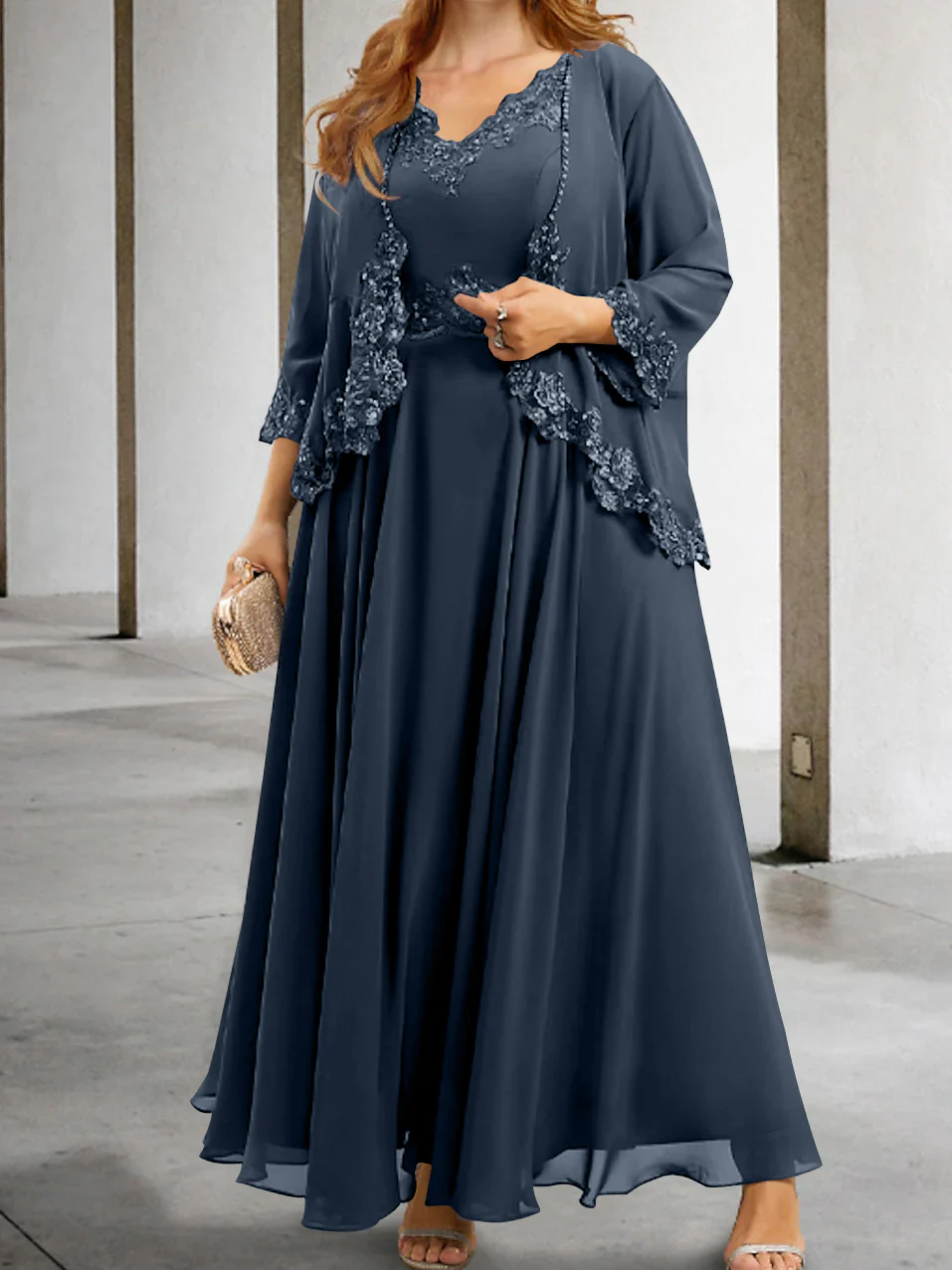 A-Line/Princess Mother of the Bride Dresses with Applique & Sequins - Image 20