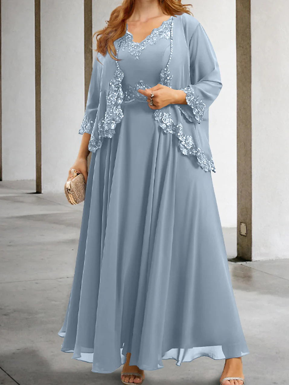 A-Line/Princess Mother of the Bride Dresses with Applique & Sequins - Image 22