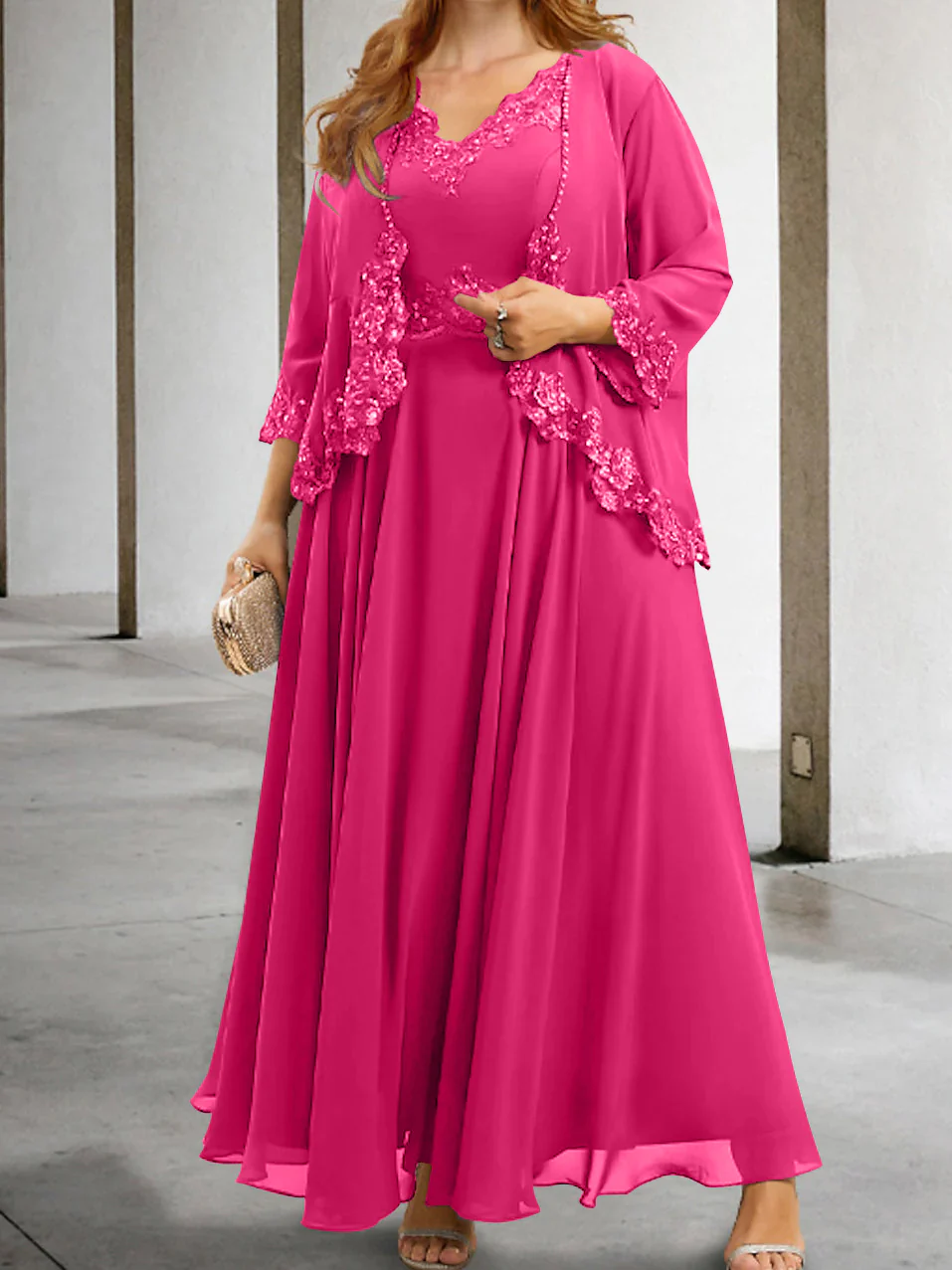 A-Line/Princess Mother of the Bride Dresses with Applique & Sequins - Image 25